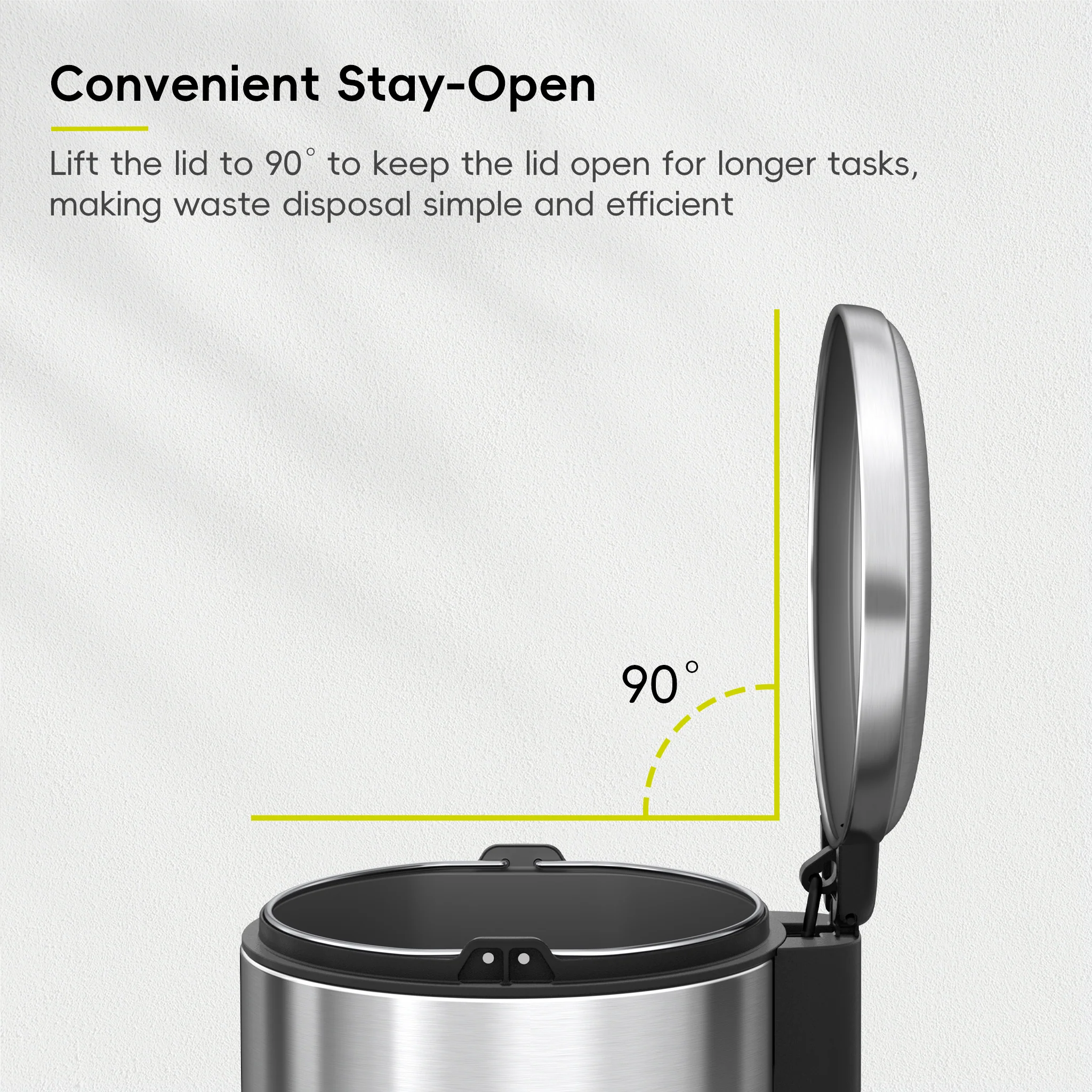 Essentials Serene Step Can - 5L/1.3Gal Stainless Steel - Image 8