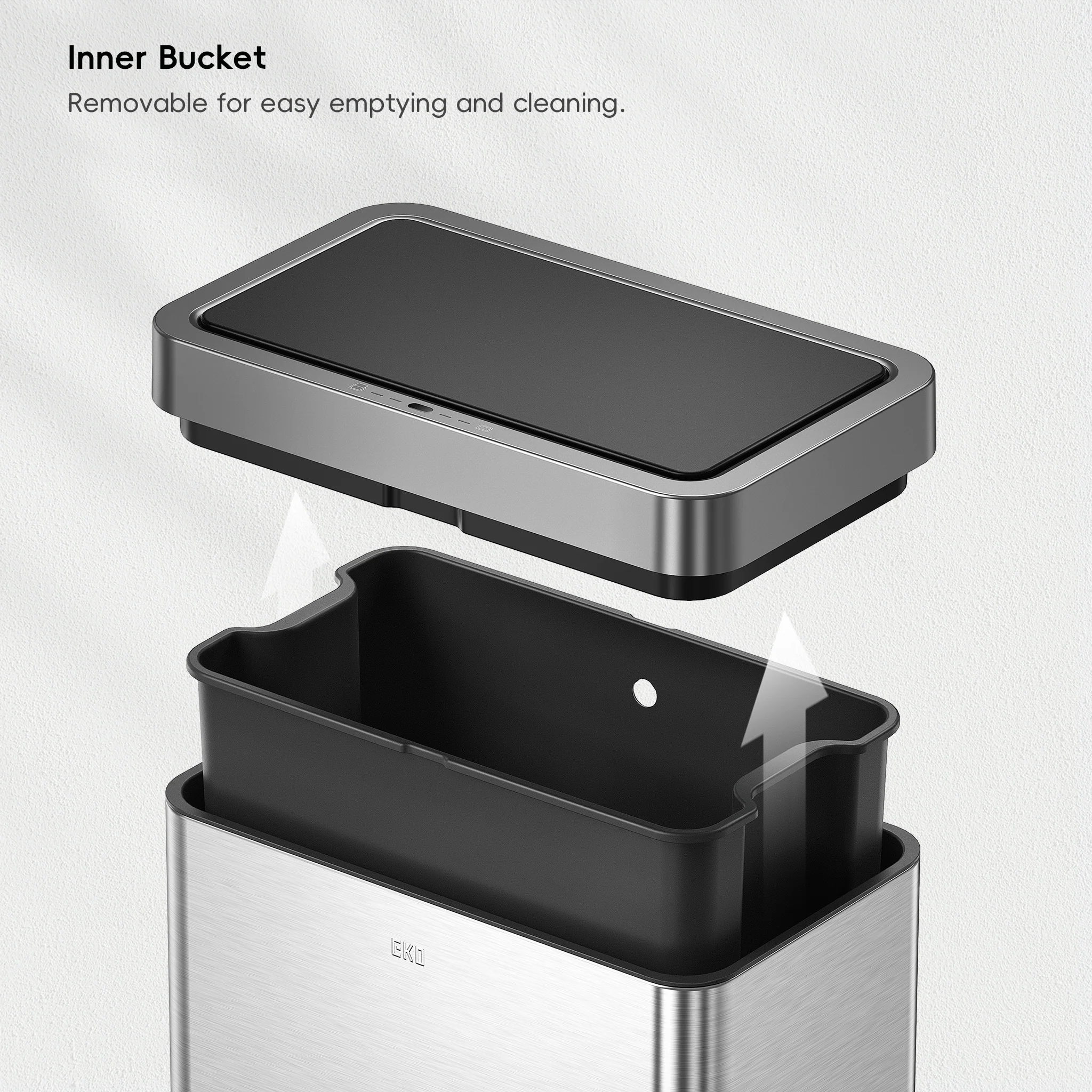 Mirage-X Sensor Can with Liner – 47Liter / 12.4 Gallon - Stainless Steel - Image 5