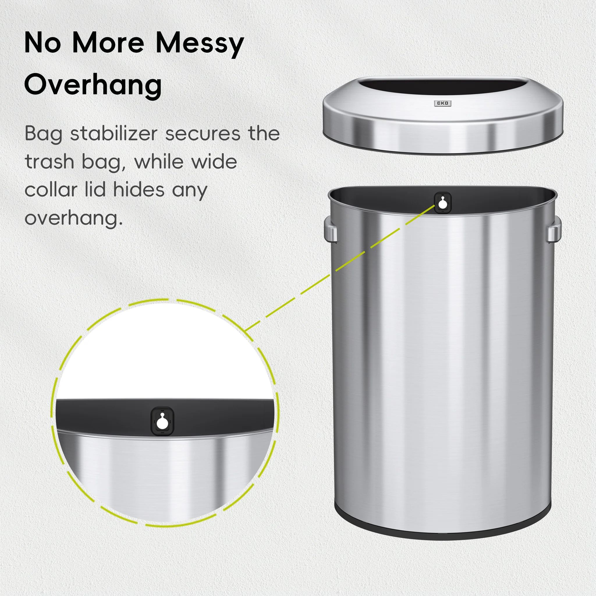 Urban Semi-Round Open Top Can Commercial Grade – 60L / 16 Gal - Image 5