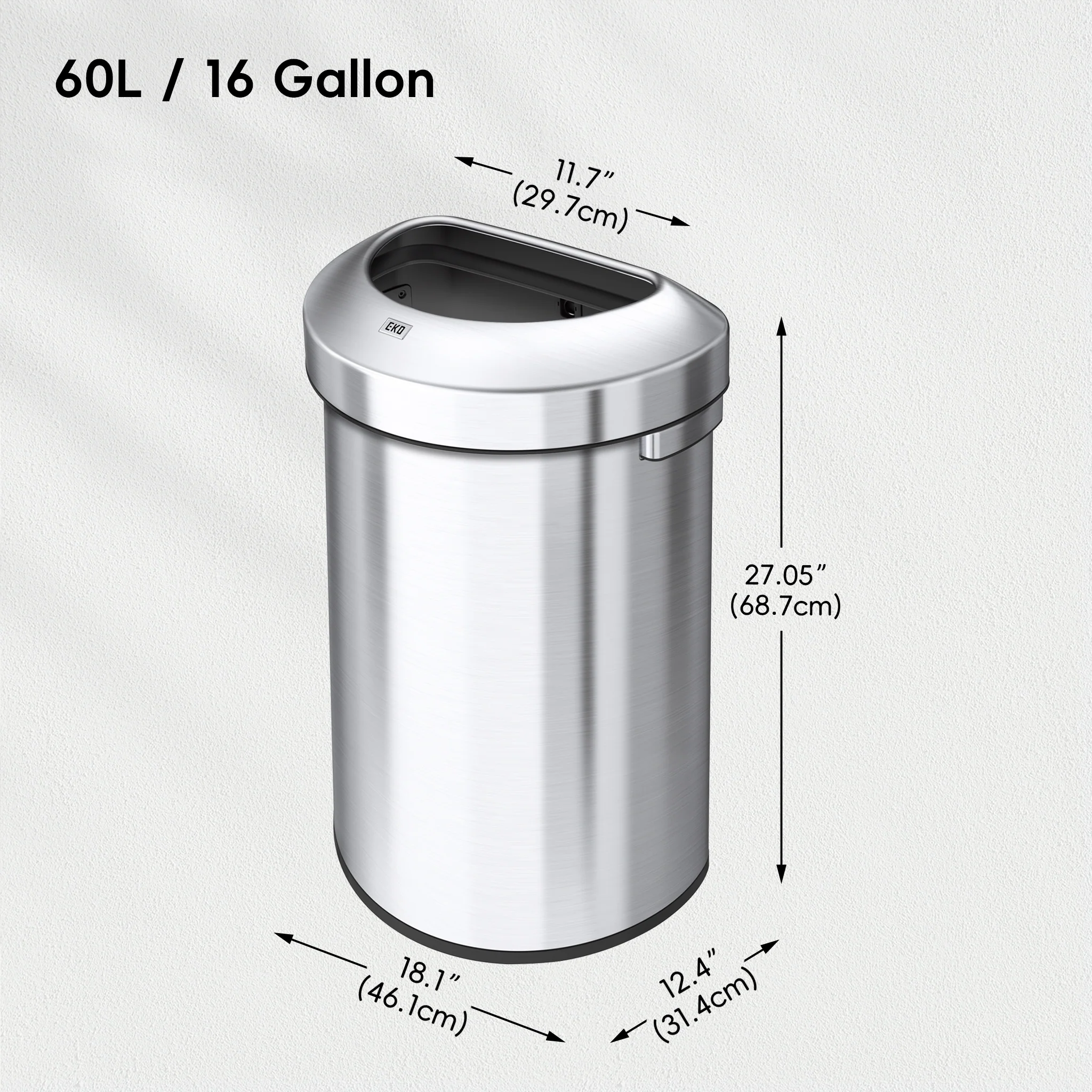 Urban Semi-Round Open Top Can Commercial Grade – 60L / 16 Gal - Image 7