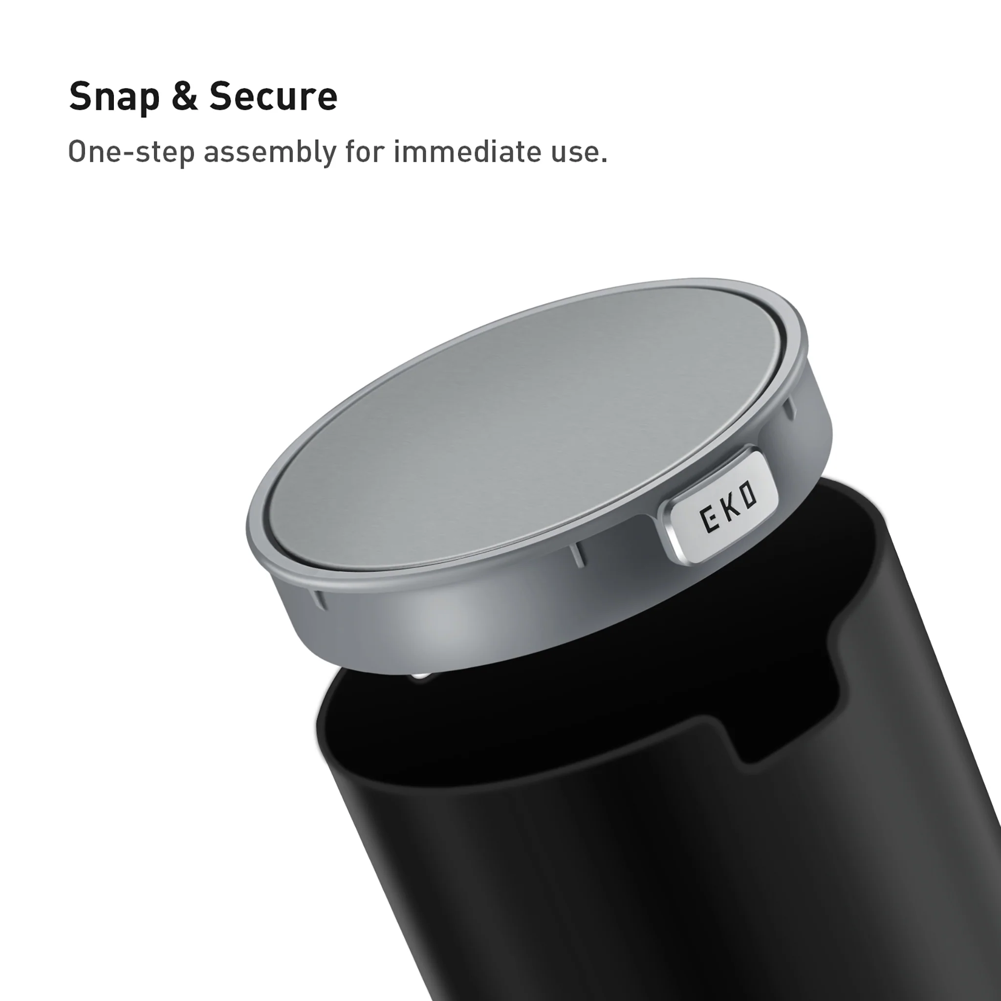 Fandy Table Bin with Swing-Top Lid - Black 1.5L / 0.4 Gal - Image 6