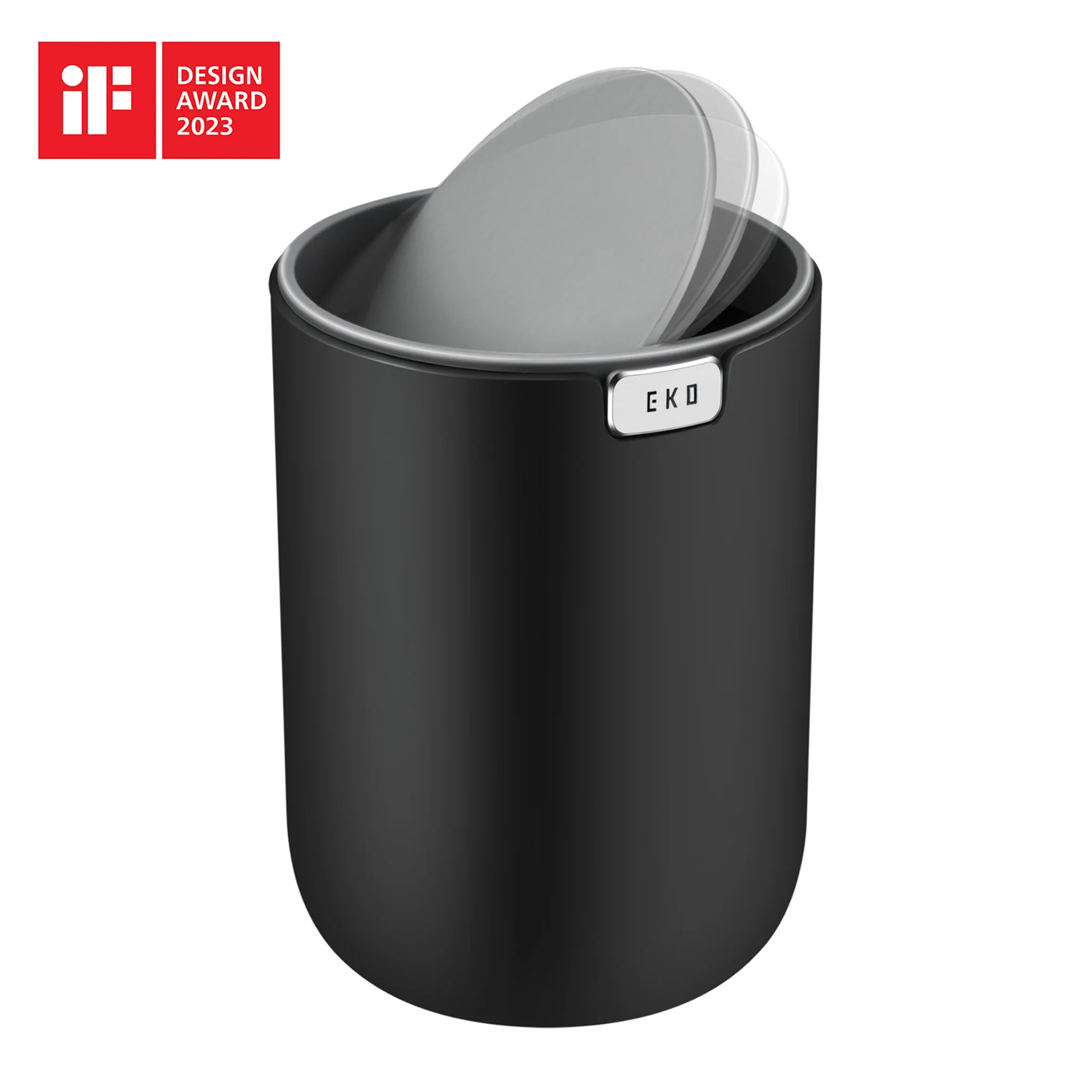 Fandy Table Bin with Swing-Top Lid - Black 1.5L / 0.4 Gal - Image 9