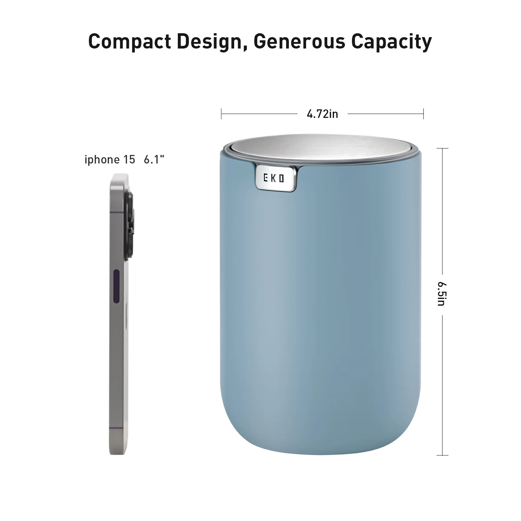 Fandy Table Bin with Swing-Top Lid - Blue 1.5L / 0.4 Gal - Image 4