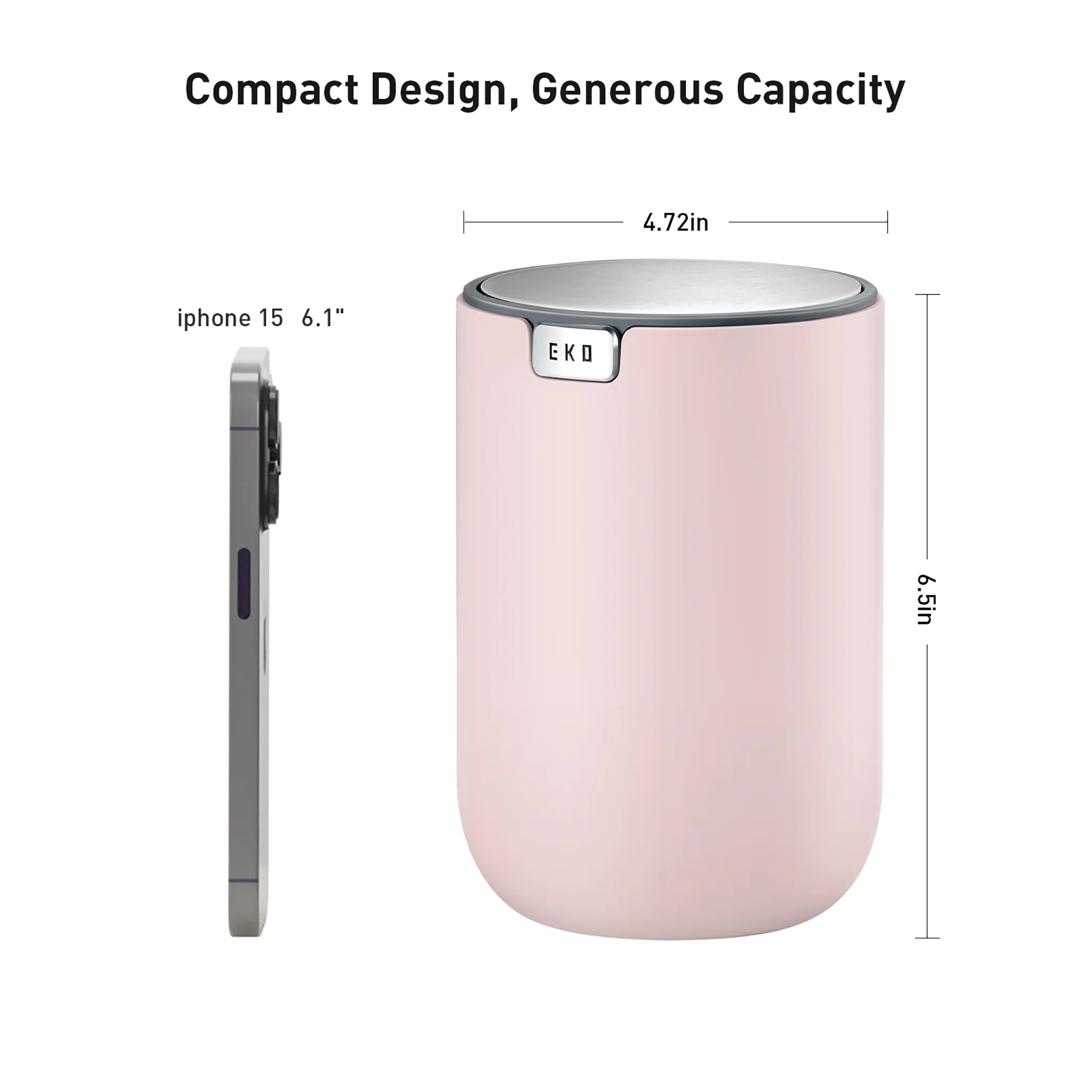 Fandy Table Bin with Swing-Top Lid - Pink 1.5L / 0.4 Gal - Image 3