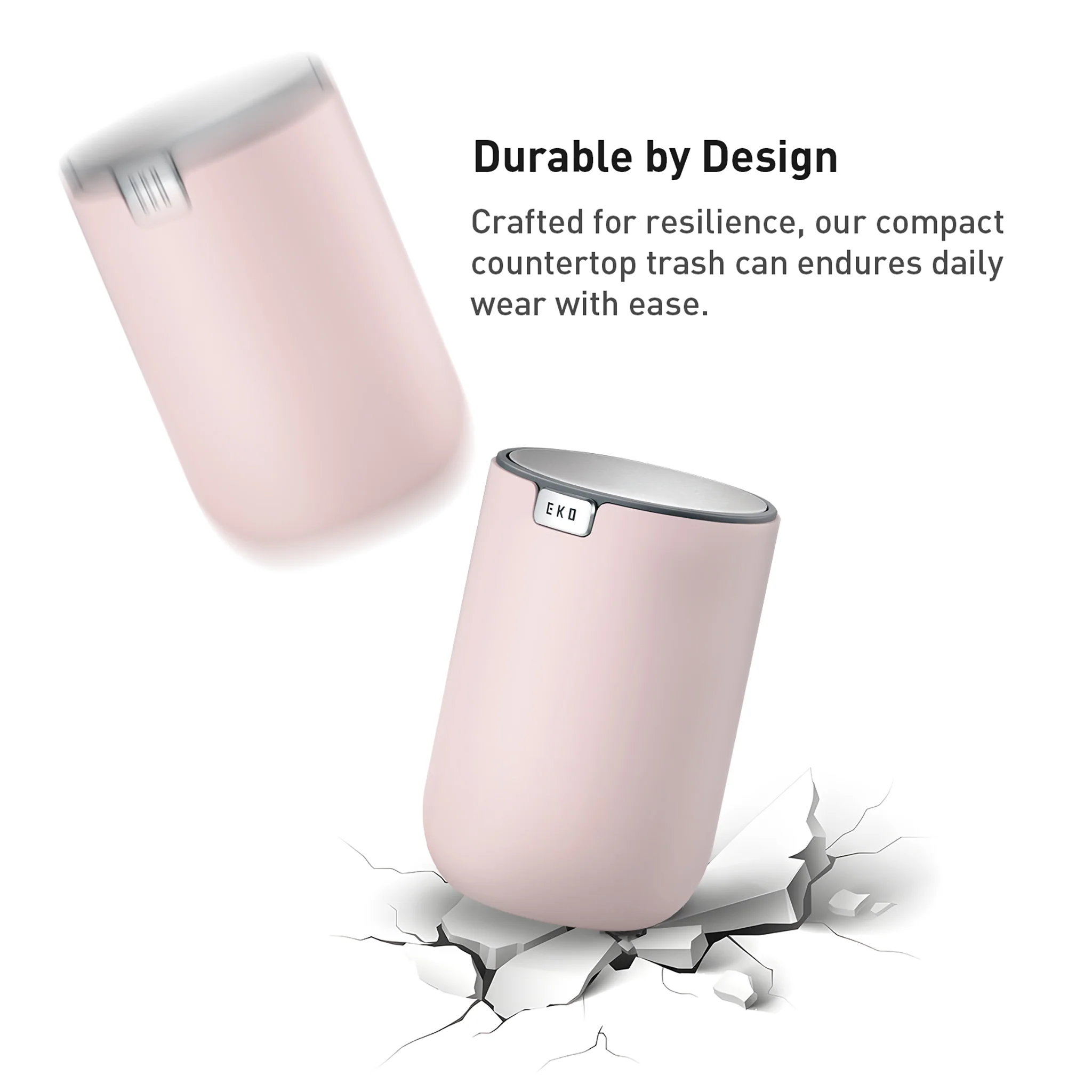 Fandy Table Bin with Swing-Top Lid - Pink 1.5L / 0.4 Gal - Image 5