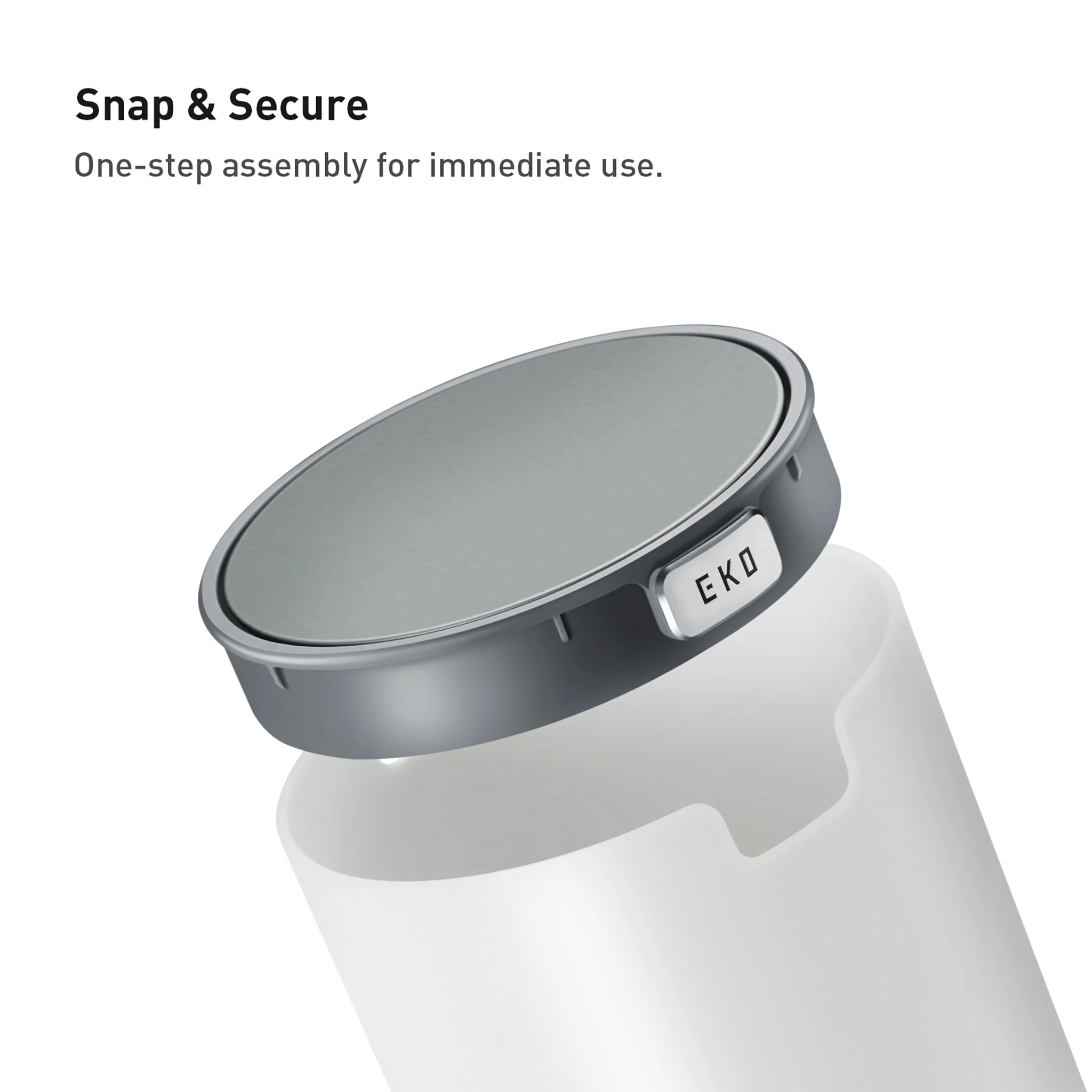 Fandy Table Bin with Swing-Top Lid - White 1.5L / 0.4 Gal - Image 5