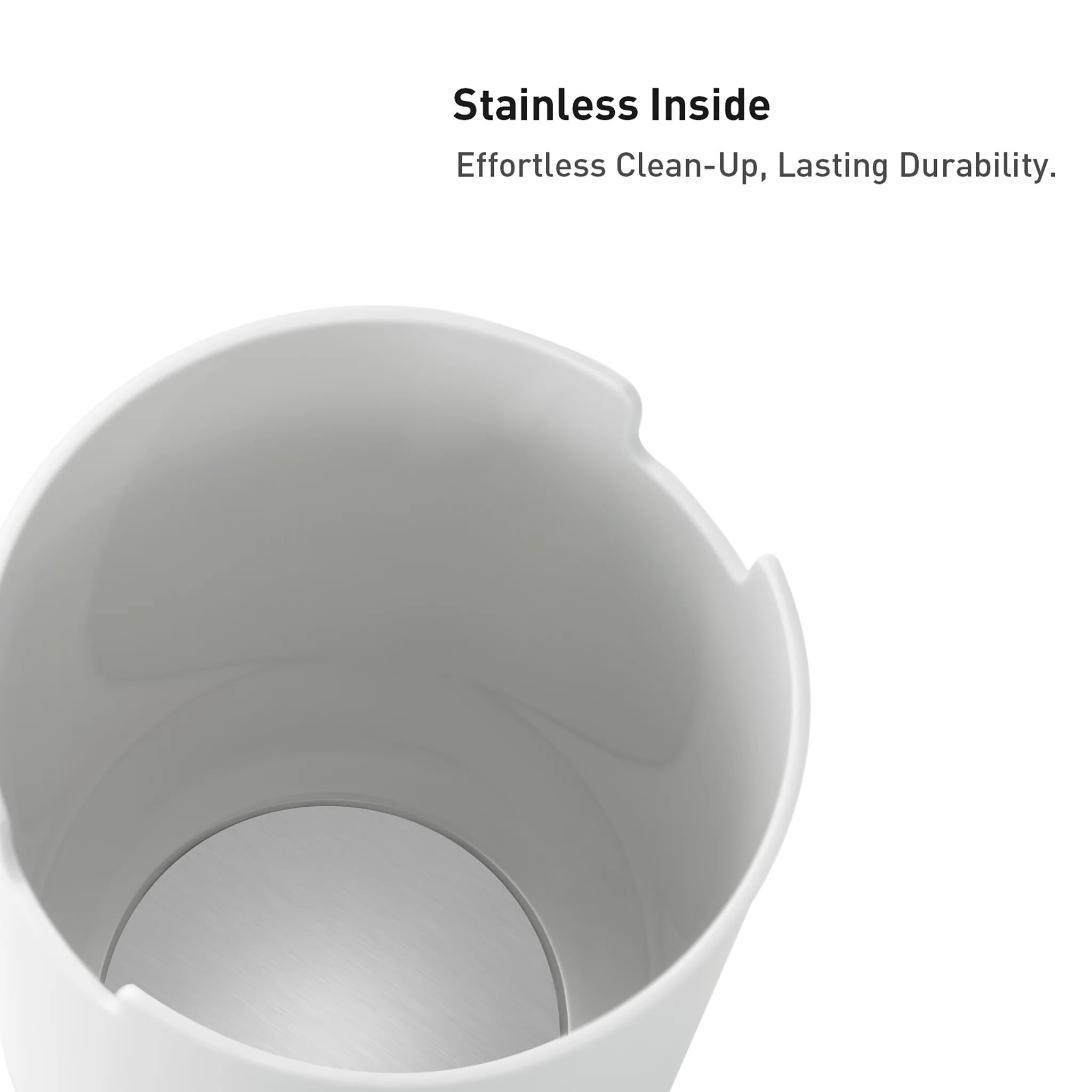 Fandy Table Bin with Swing-Top Lid - White 1.5L / 0.4 Gal - Image 6