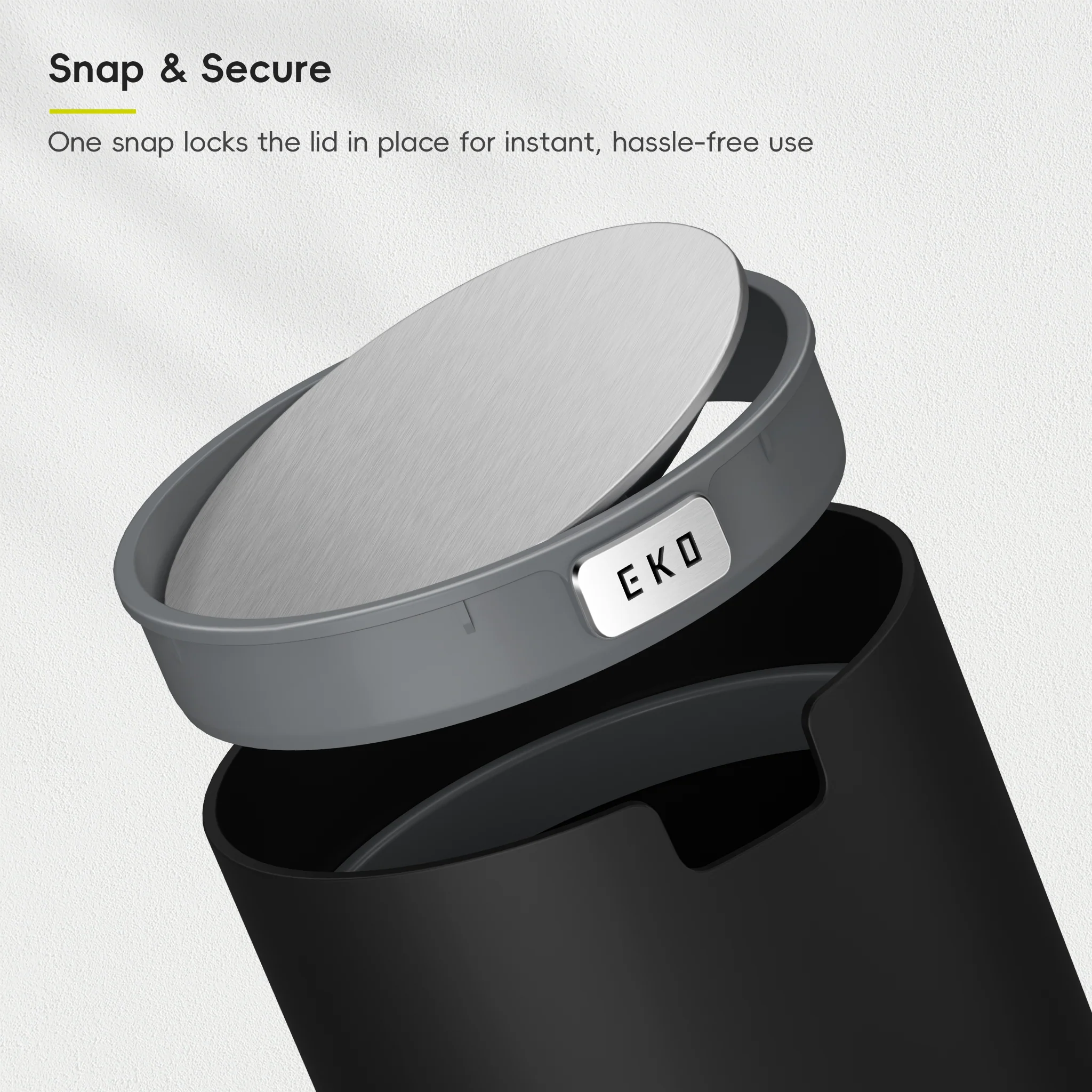 Fandy Table Bin with Swing-Top Lid - Black 2.2L / 0.58 Gal - Image 6