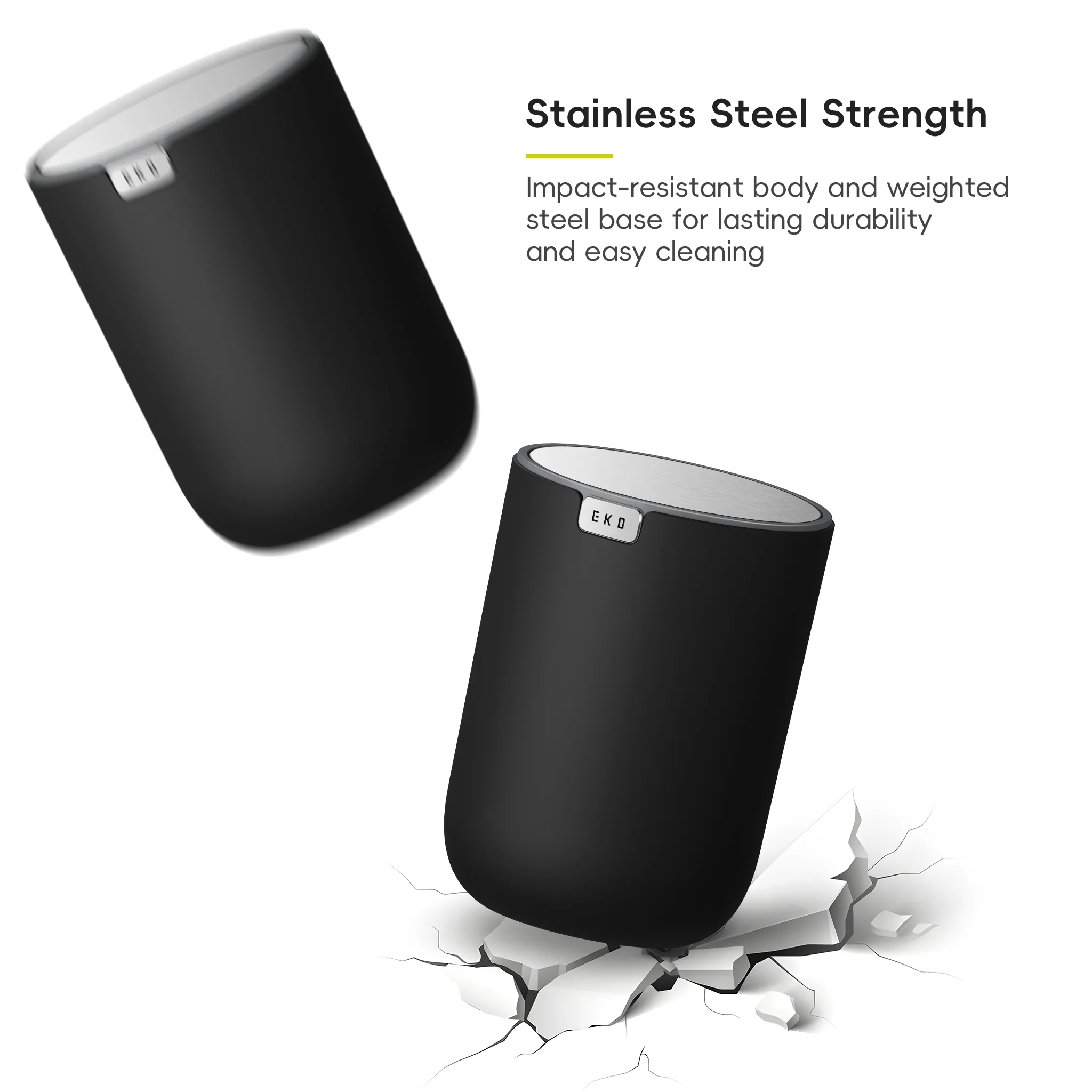 Fandy Table Bin with Swing-Top Lid - Black 2.2L / 0.58 Gal - Image 7