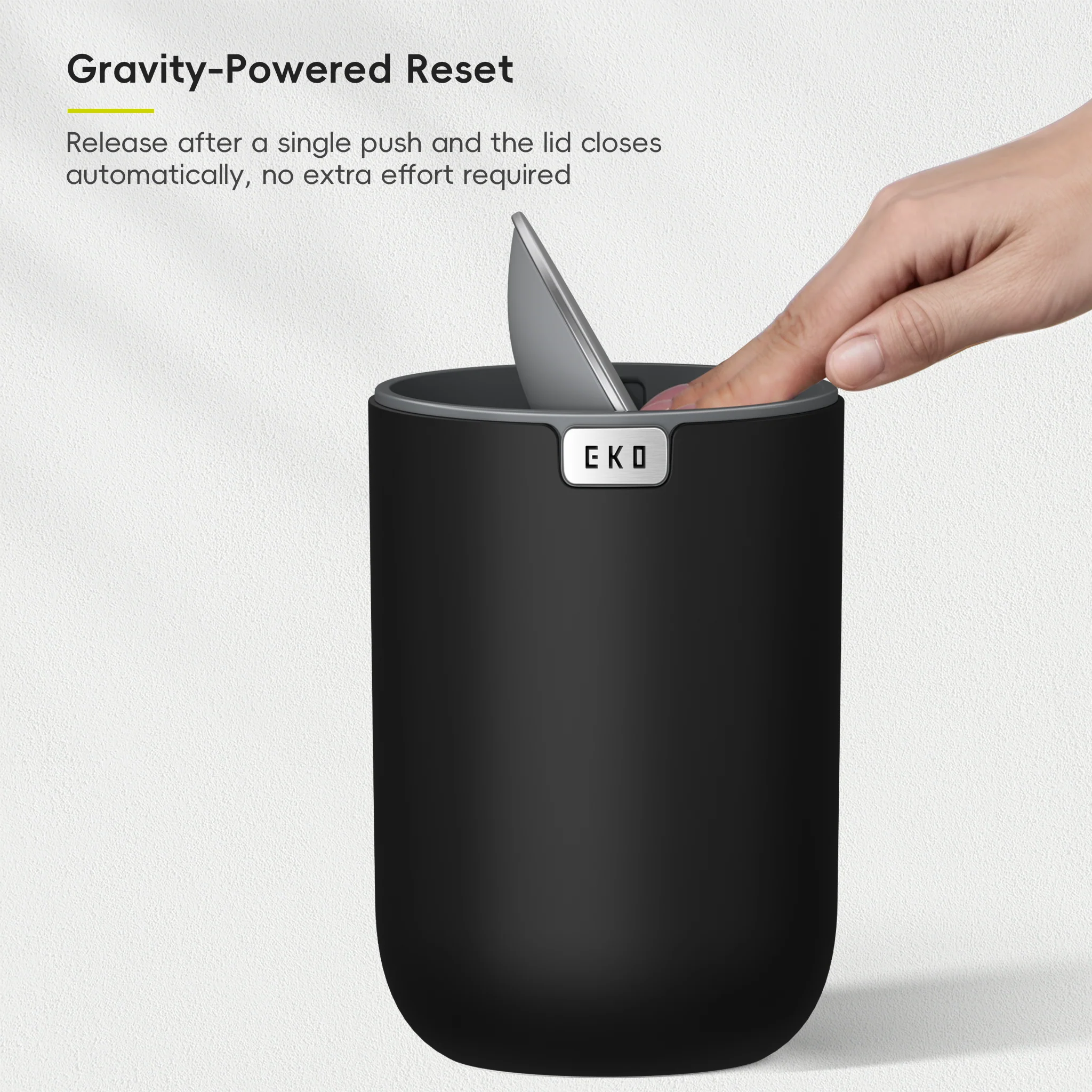 Fandy Table Bin with Swing-Top Lid - Black 2.2L / 0.58 Gal - Image 8