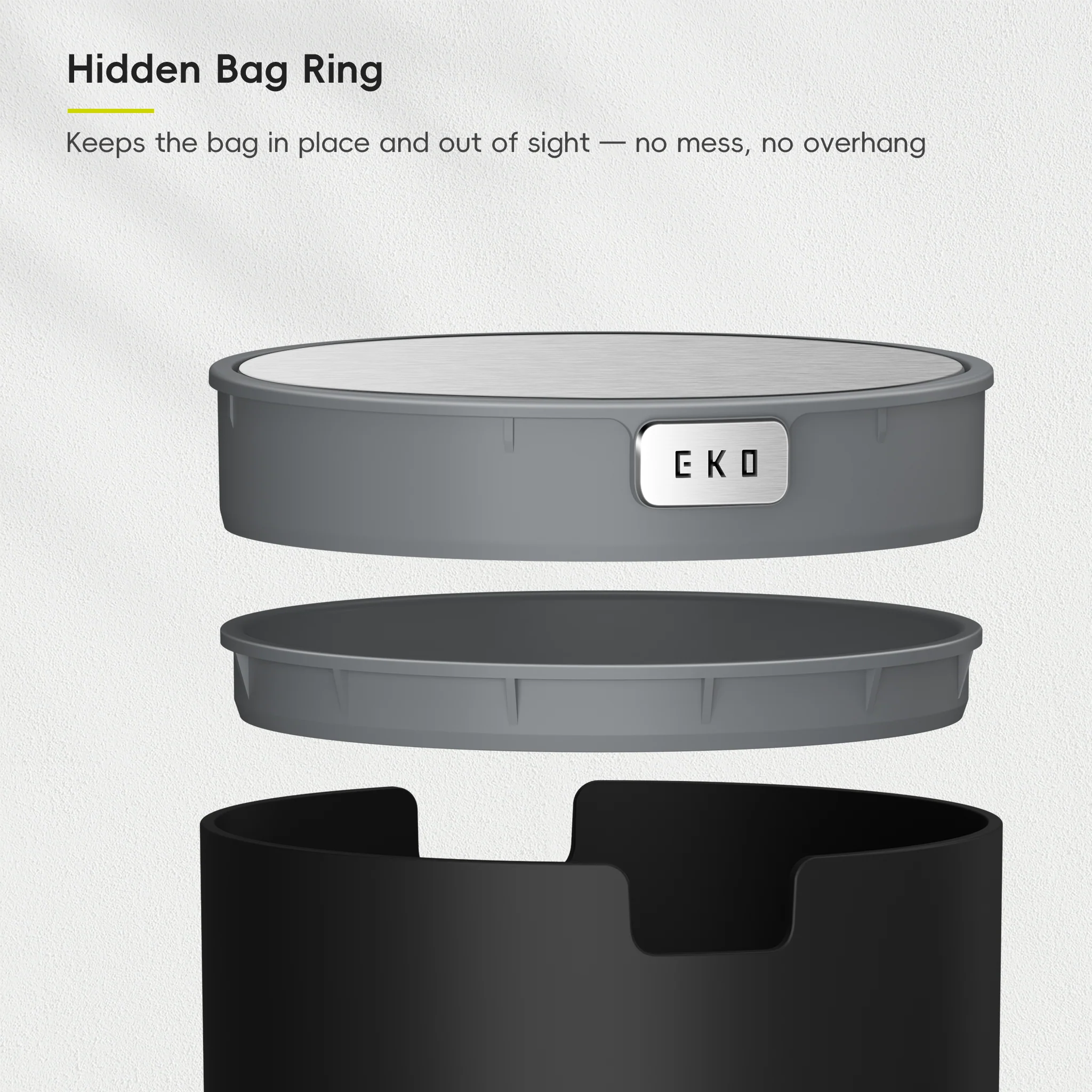 Fandy Table Bin with Swing-Top Lid - Black 2.2L / 0.58 Gal - Image 9
