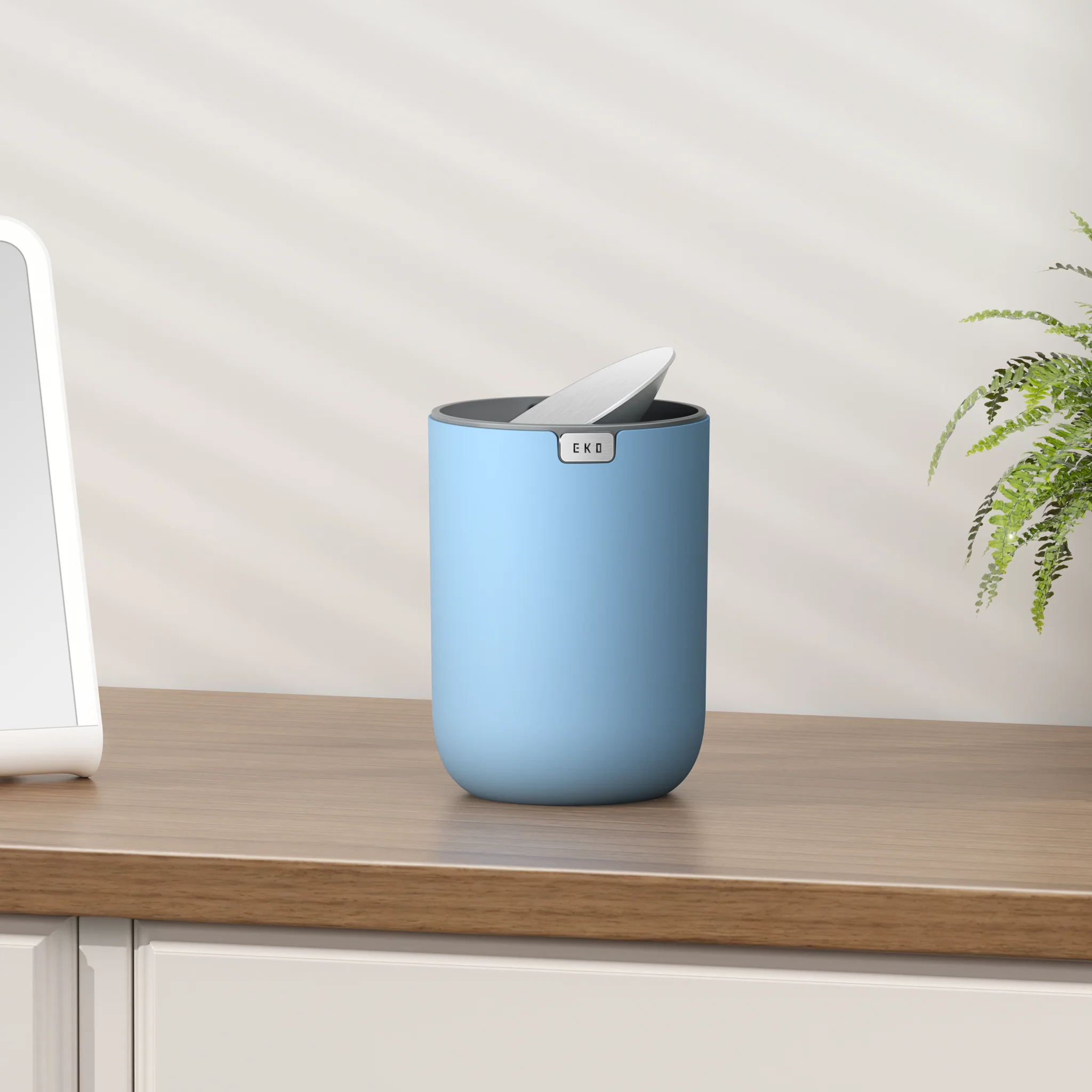 Fandy Table Bin with Swing-Top Lid - Blue 2.2L / 0.58 Gal - Image 2