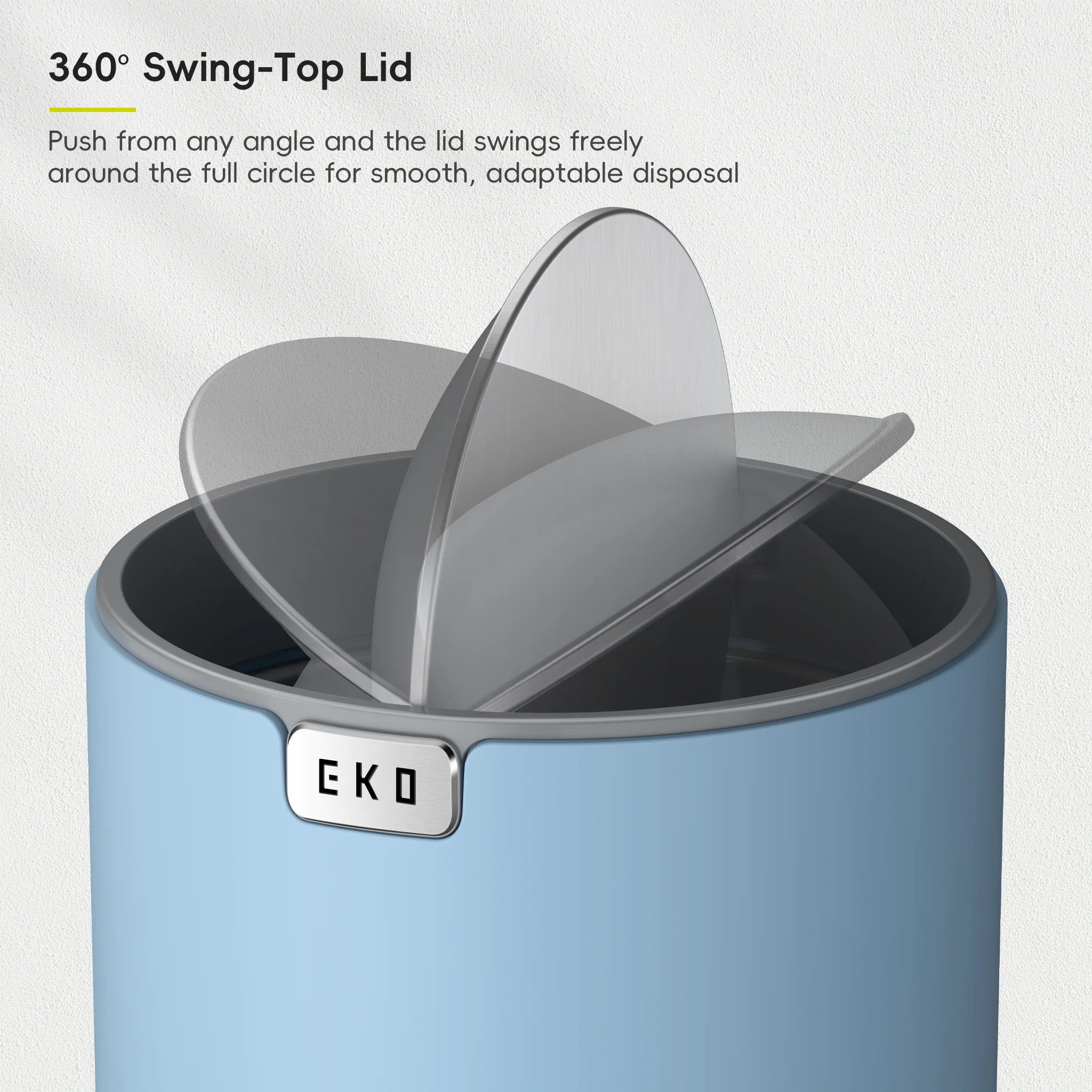 Fandy Table Bin with Swing-Top Lid - Blue 2.2L / 0.58 Gal - Image 5