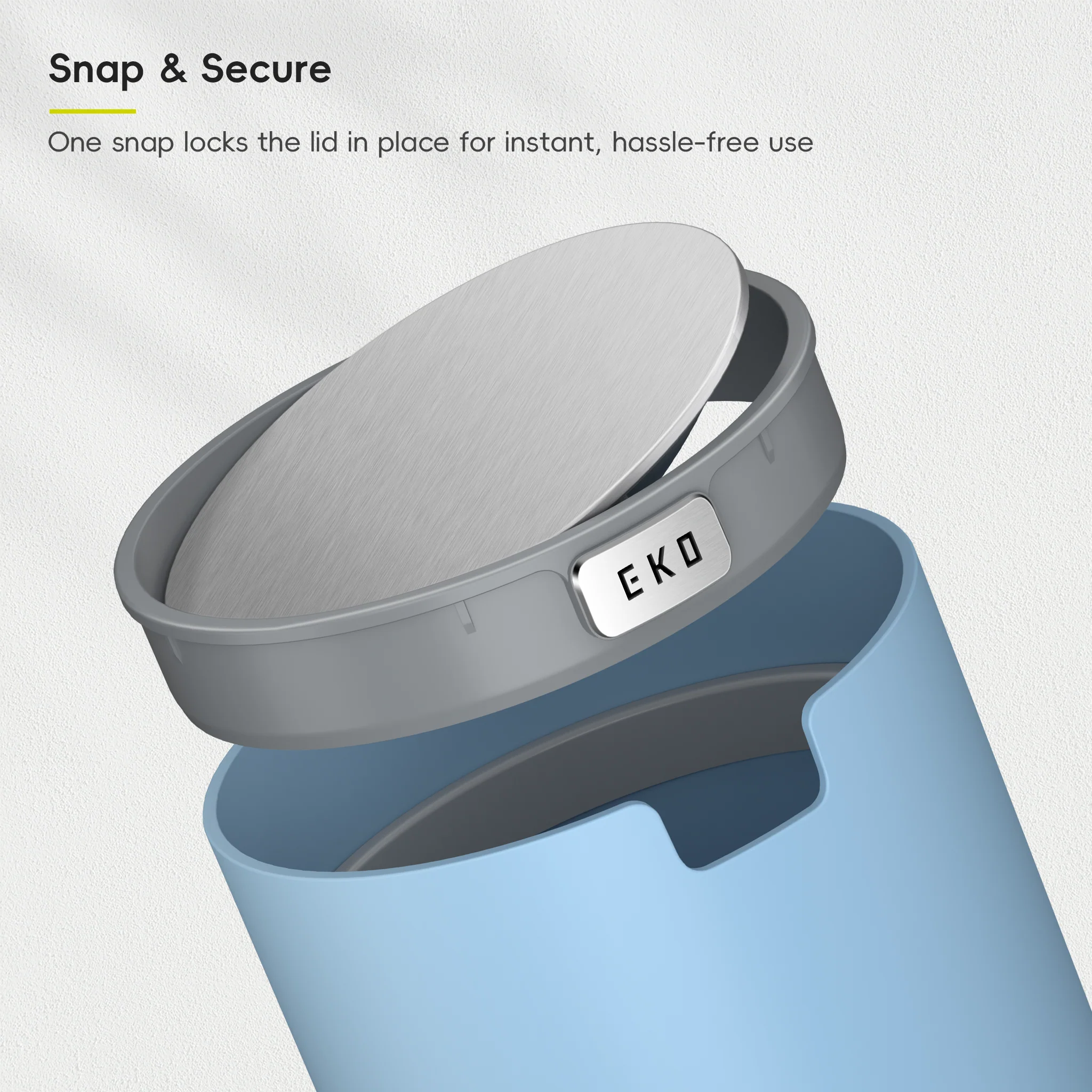 Fandy Table Bin with Swing-Top Lid - Blue 2.2L / 0.58 Gal - Image 6