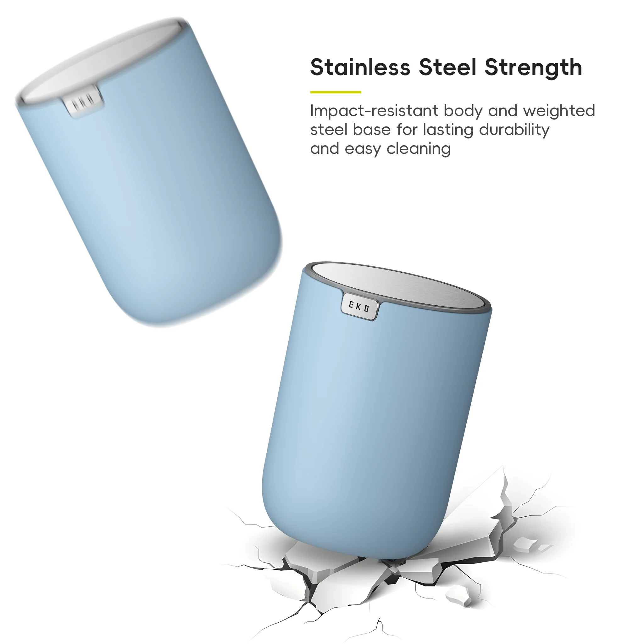 Fandy Table Bin with Swing-Top Lid - Blue 2.2L / 0.58 Gal - Image 7