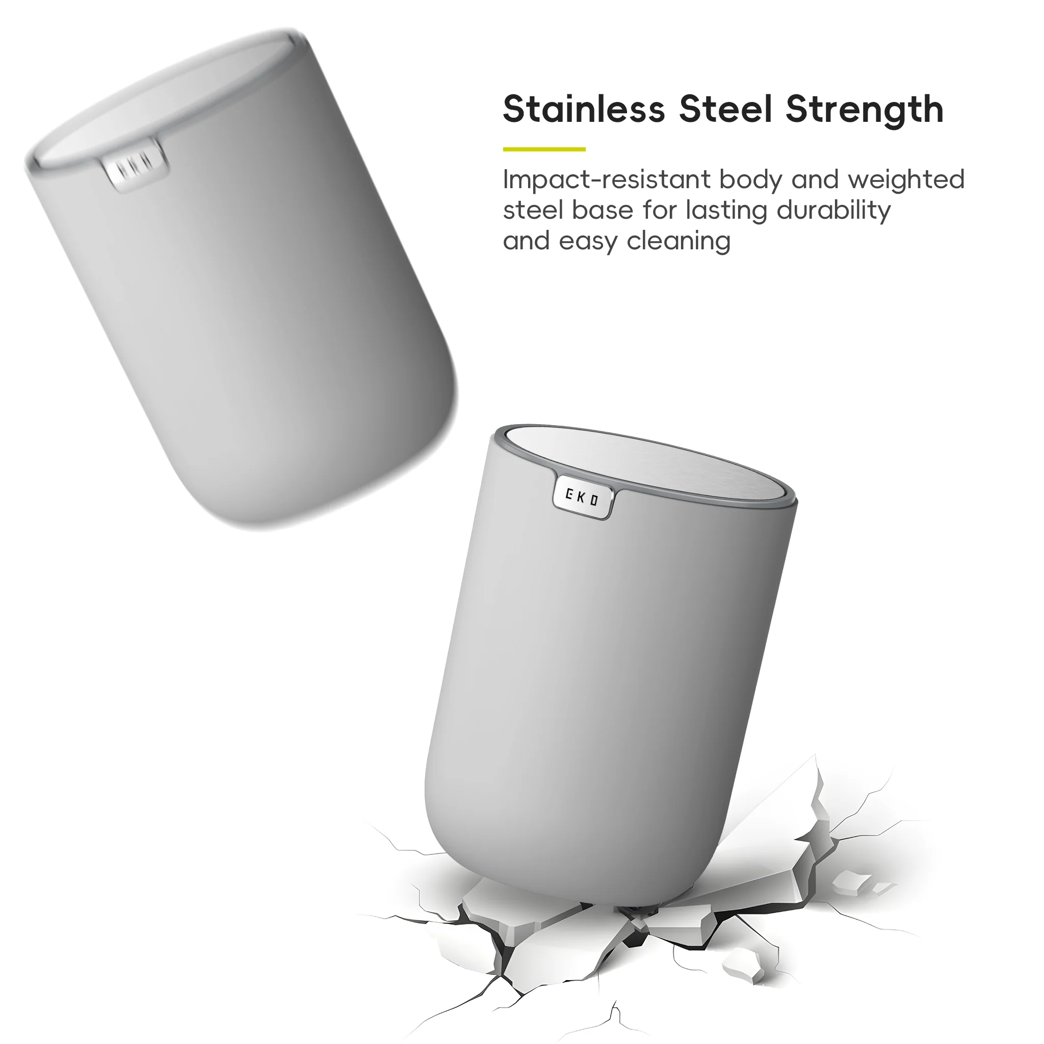 Fandy Table Bin with Swing-Top Lid - Grey 2.2L / 0.58 Gal - Image 4