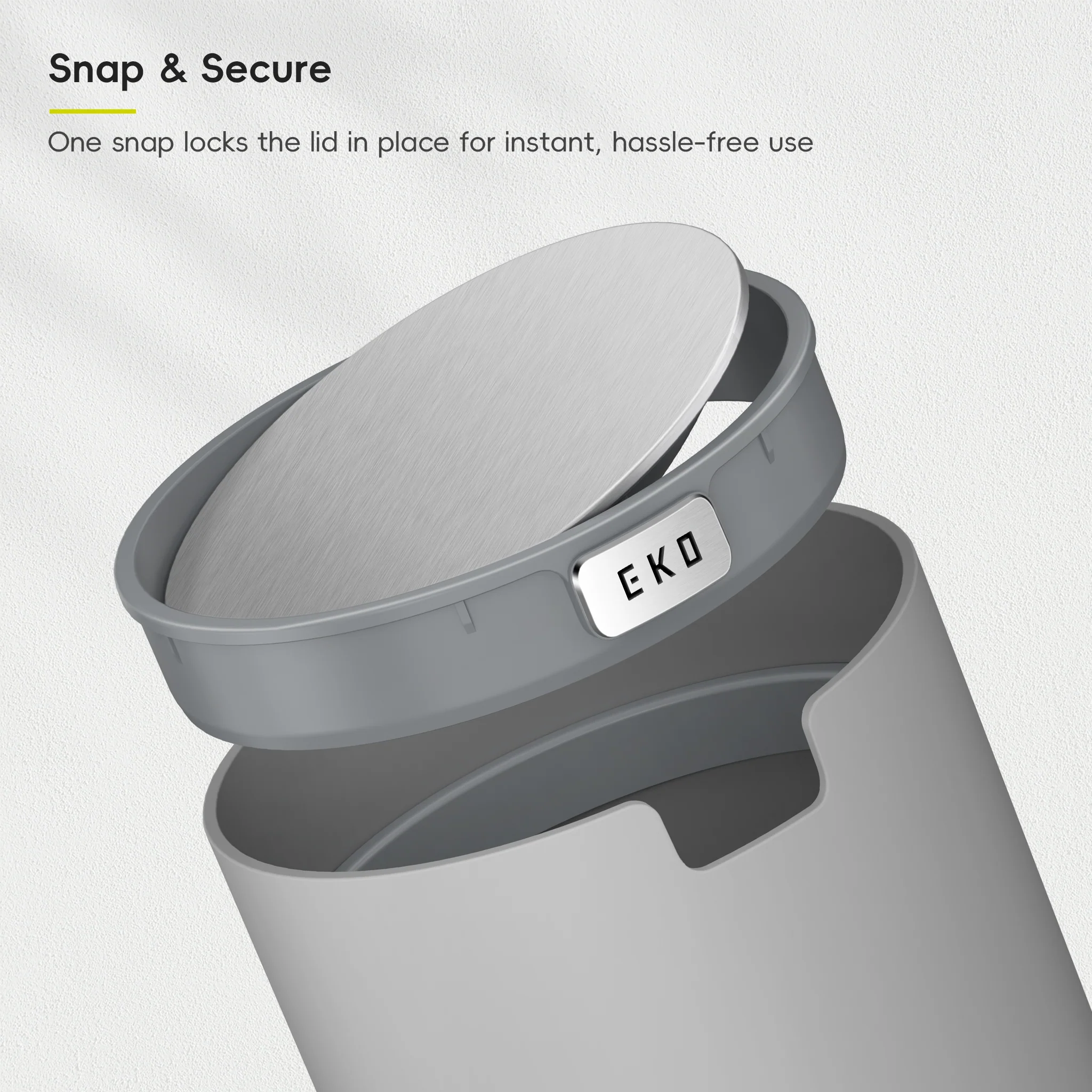 Fandy Table Bin with Swing-Top Lid - Grey 2.2L / 0.58 Gal - Image 7