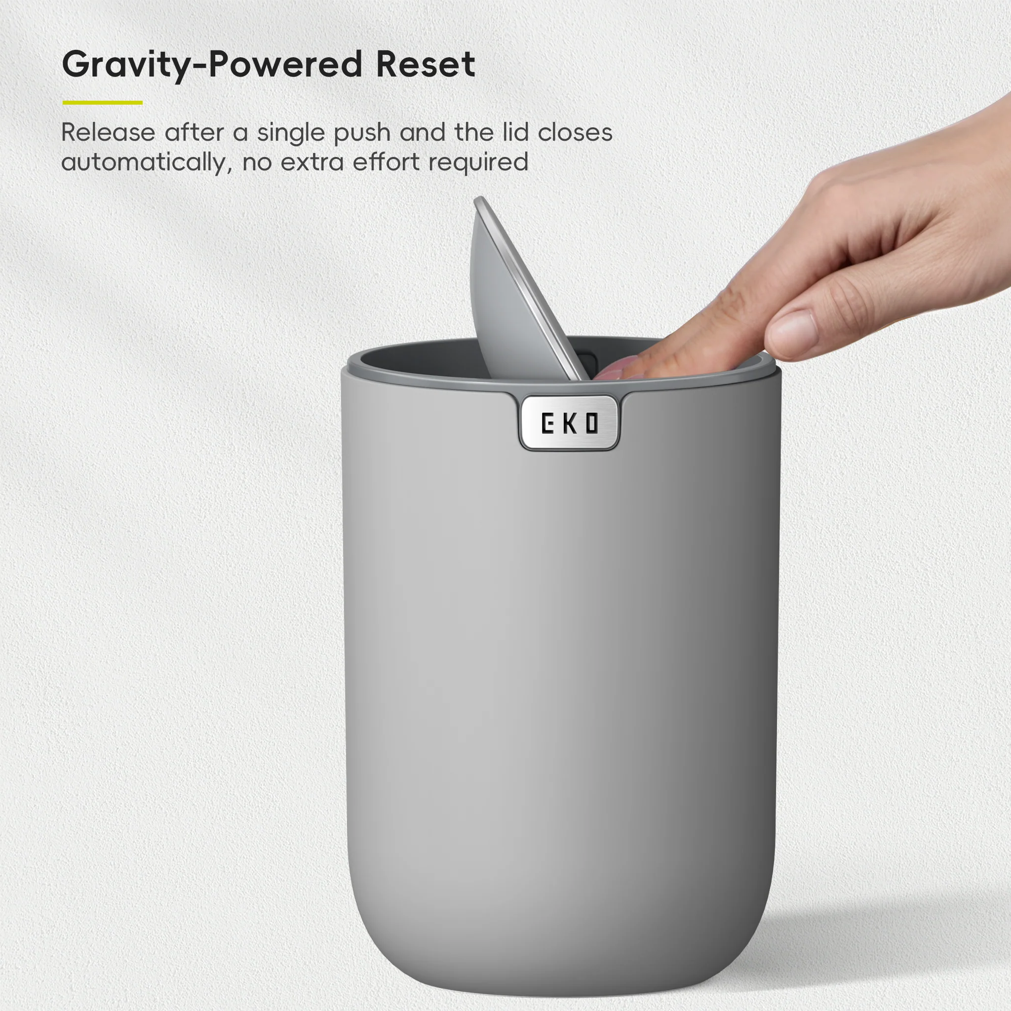Fandy Table Bin with Swing-Top Lid - Grey 2.2L / 0.58 Gal - Image 8