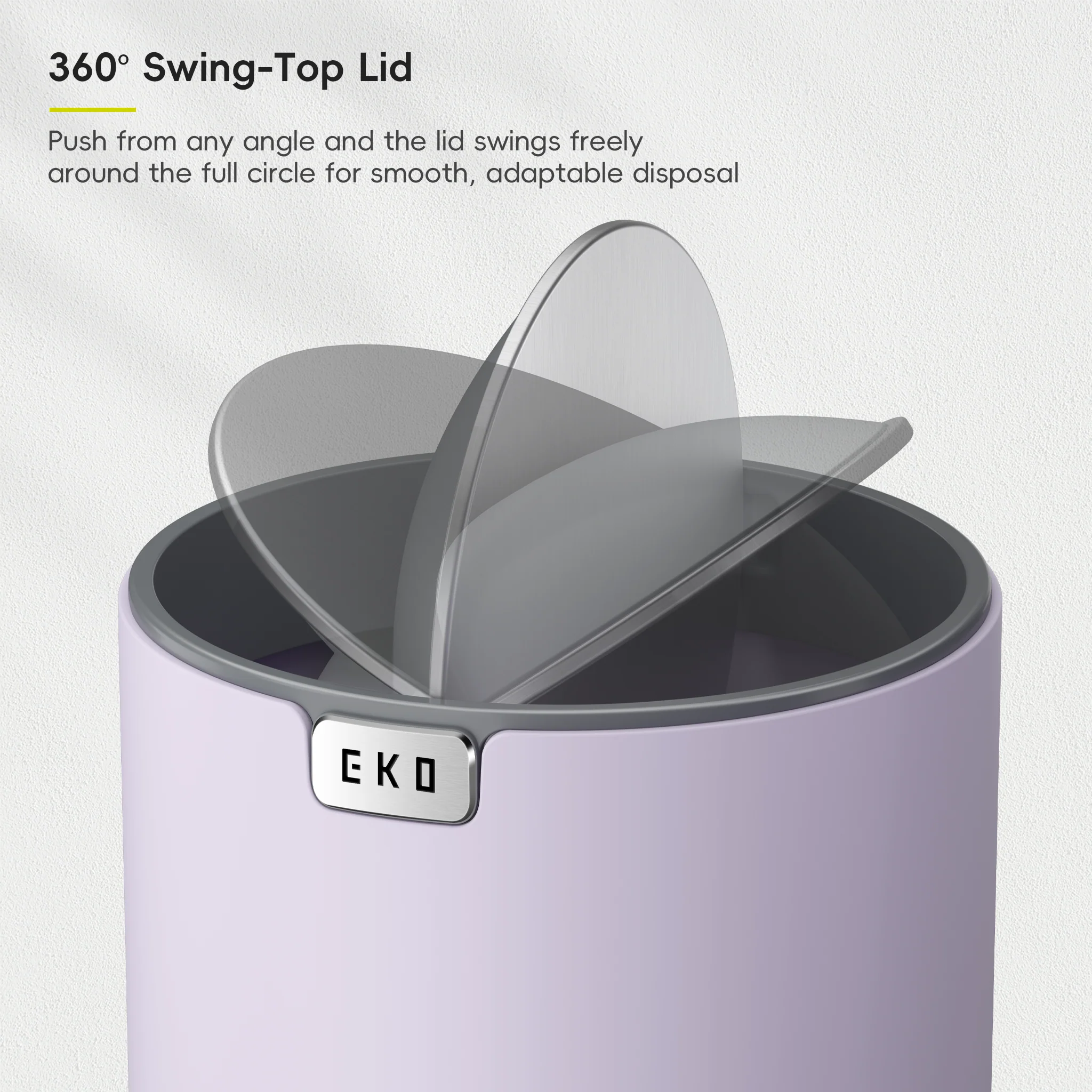 Fandy Table Bin with Swing-Top Lid - Lavender 1.5L / 0.4 Gal - Image 6
