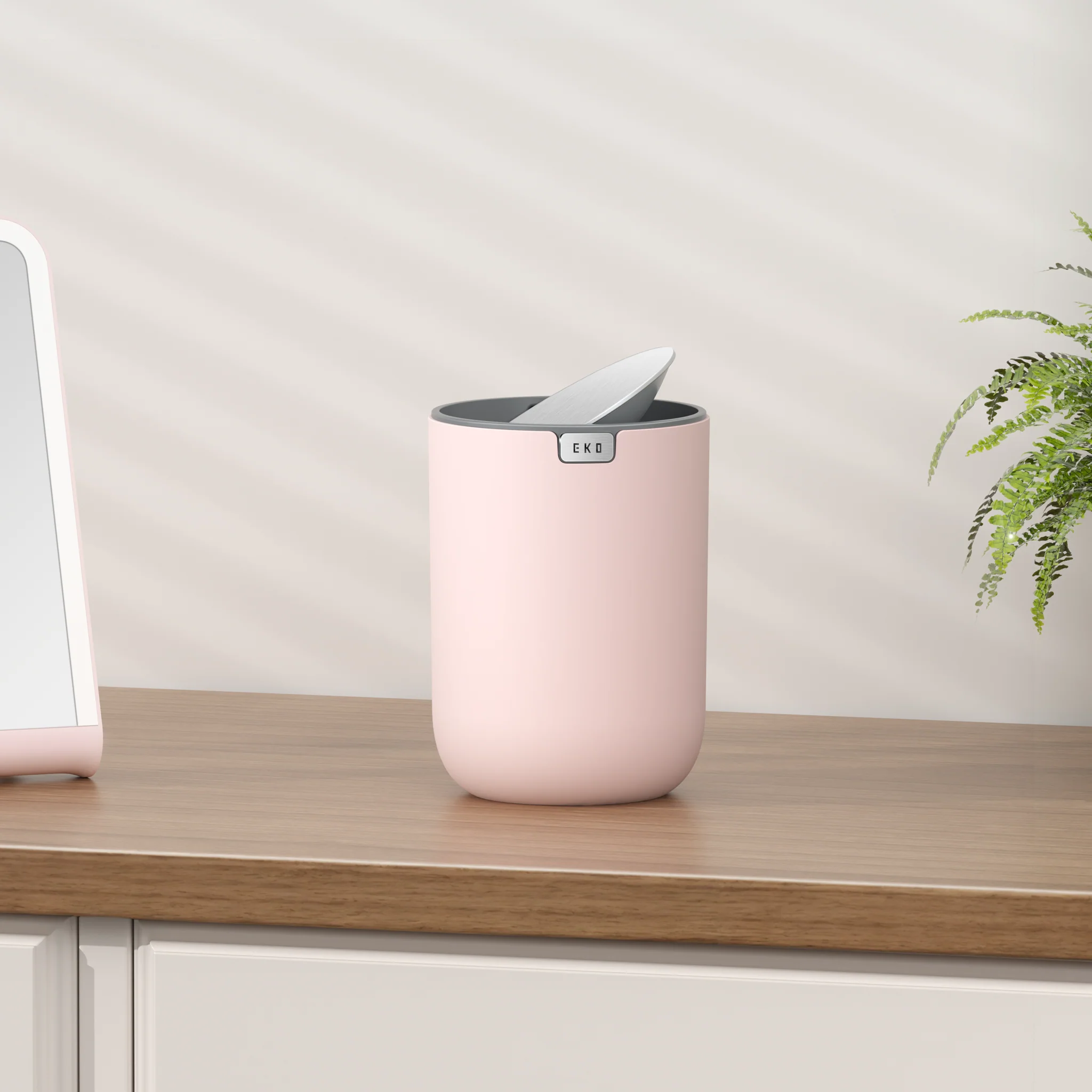 Fandy Table Bin with Swing-Top Lid - Pink 2.2L / 0.58 Gal - Image 2
