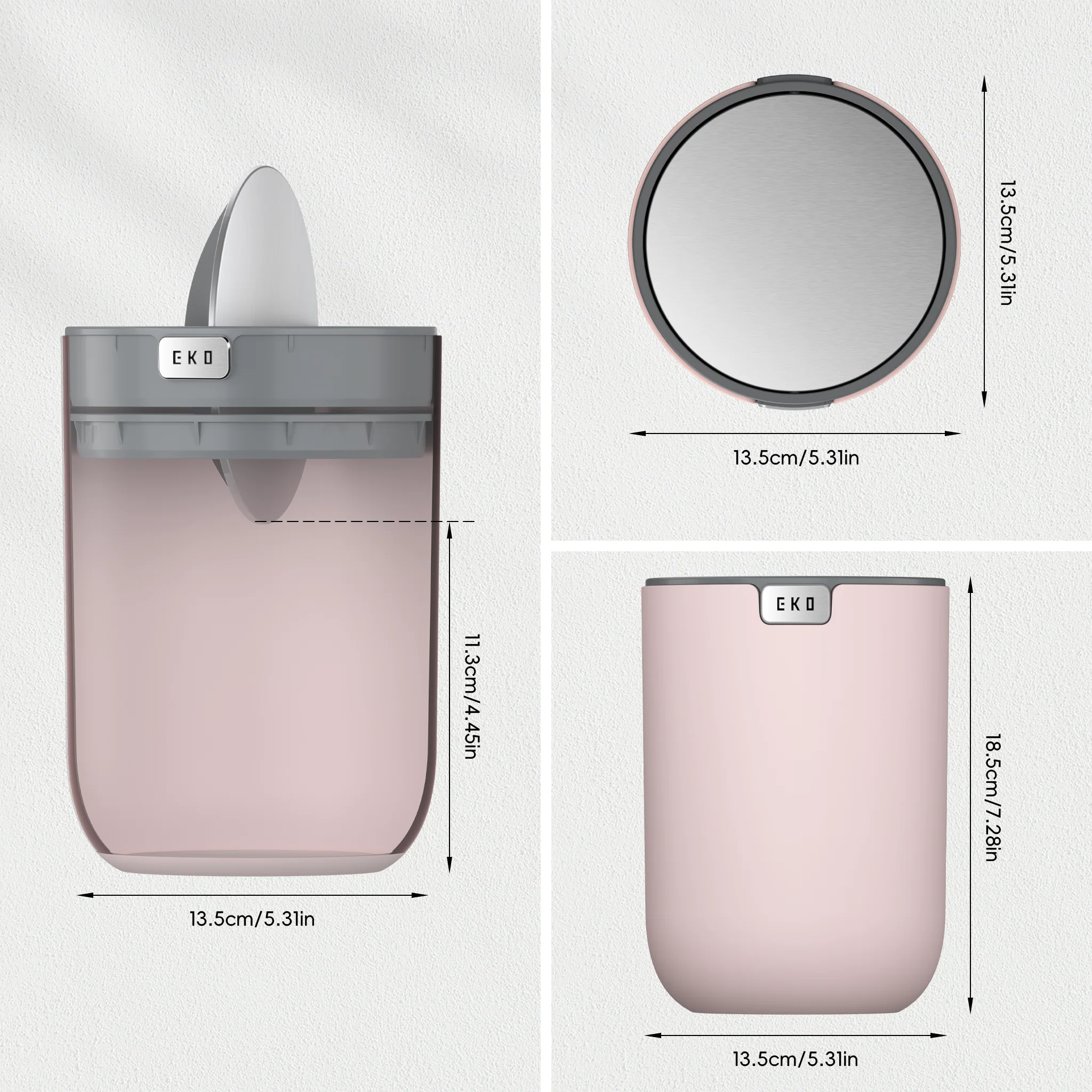 Fandy Table Bin with Swing-Top Lid - Pink 2.2L / 0.58 Gal - Image 3