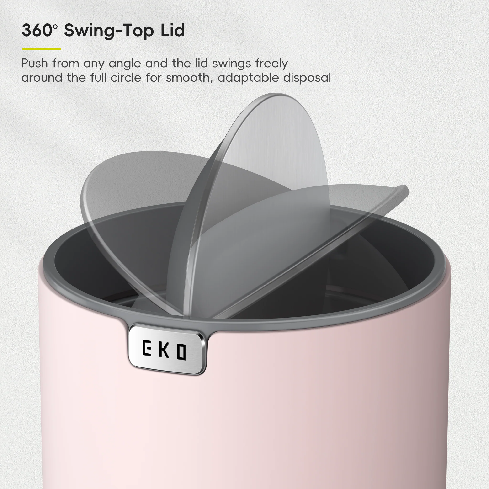 Fandy Table Bin with Swing-Top Lid - Pink 2.2L / 0.58 Gal - Image 5