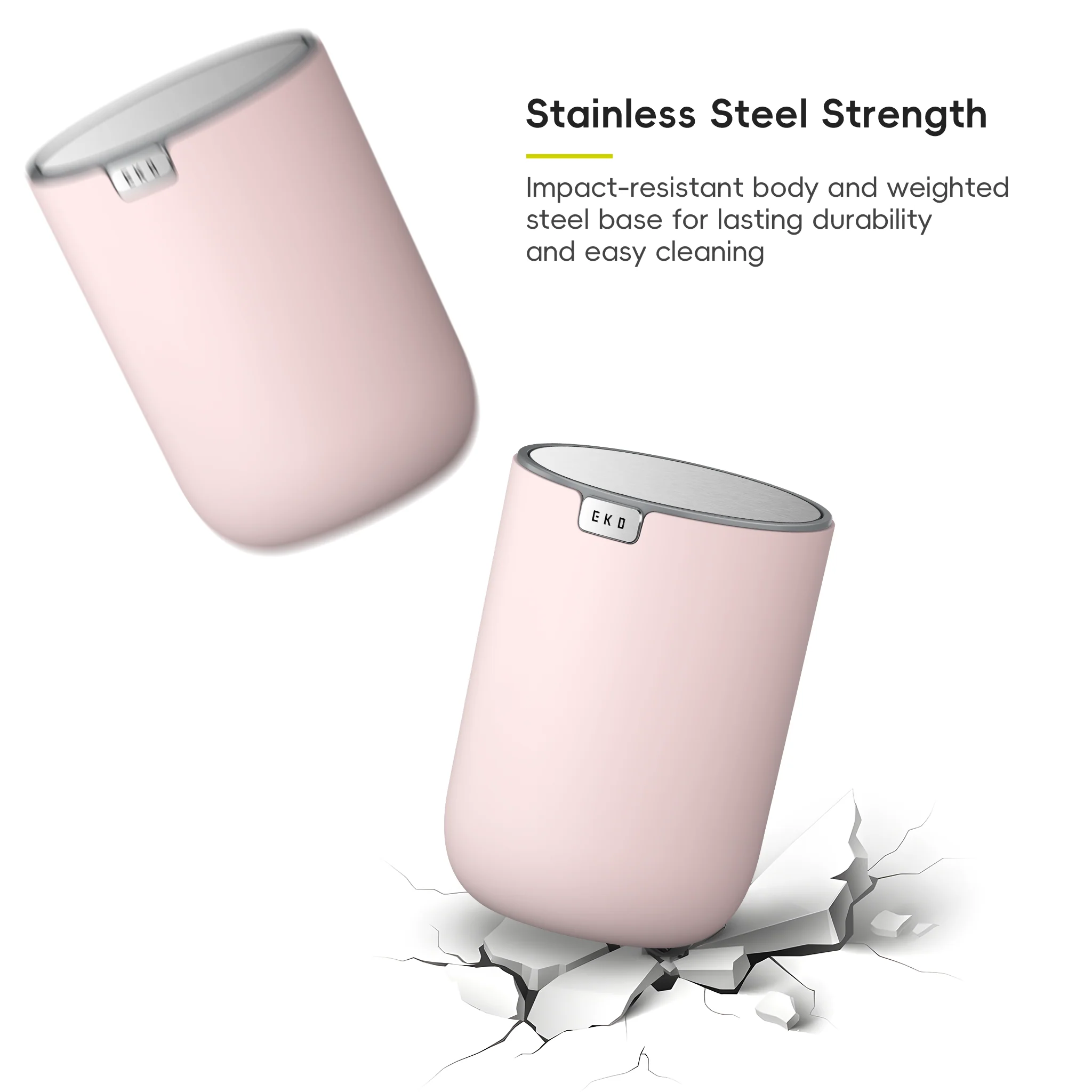 Fandy Table Bin with Swing-Top Lid - Pink 2.2L / 0.58 Gal - Image 7