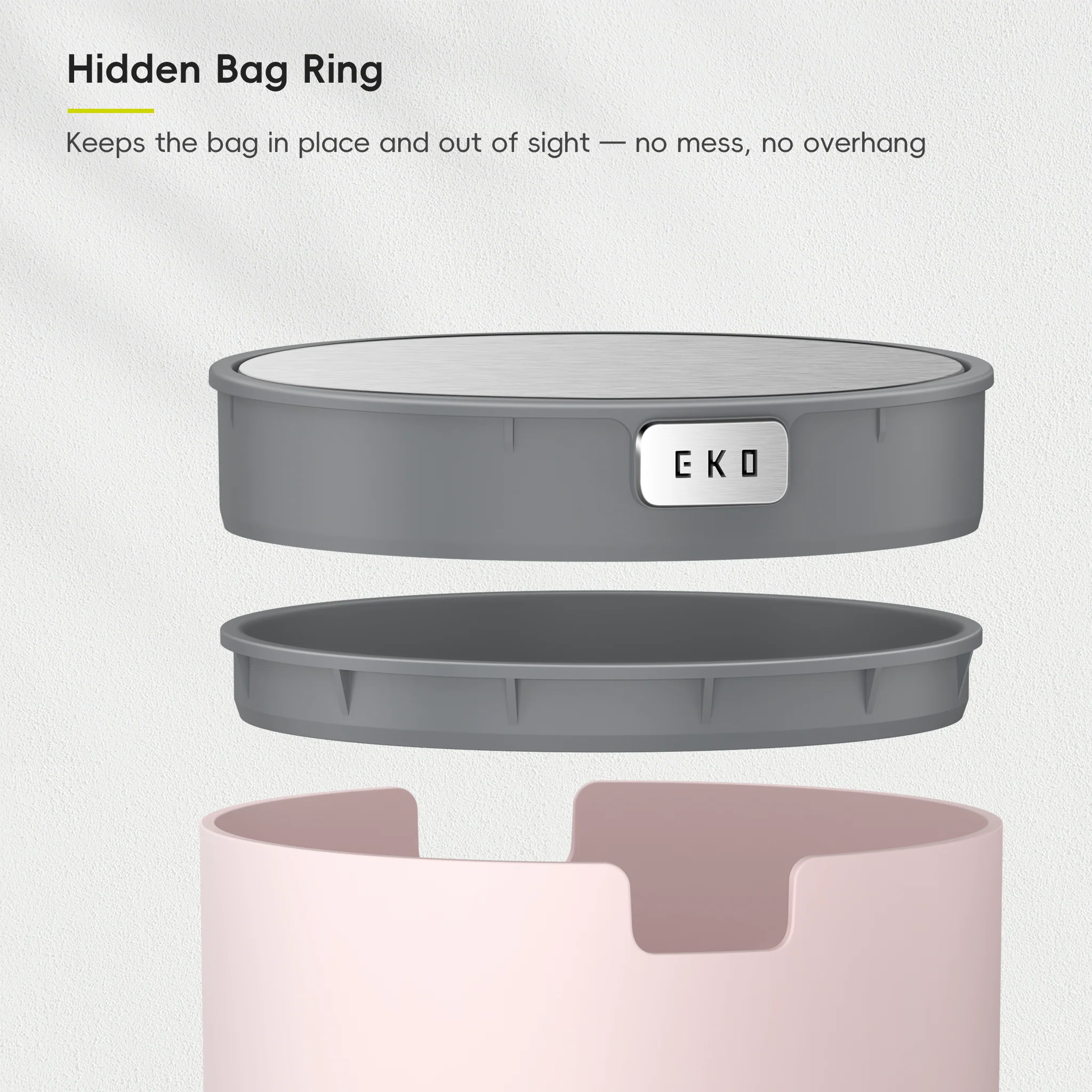 Fandy Table Bin with Swing-Top Lid - Pink 2.2L / 0.58 Gal - Image 9
