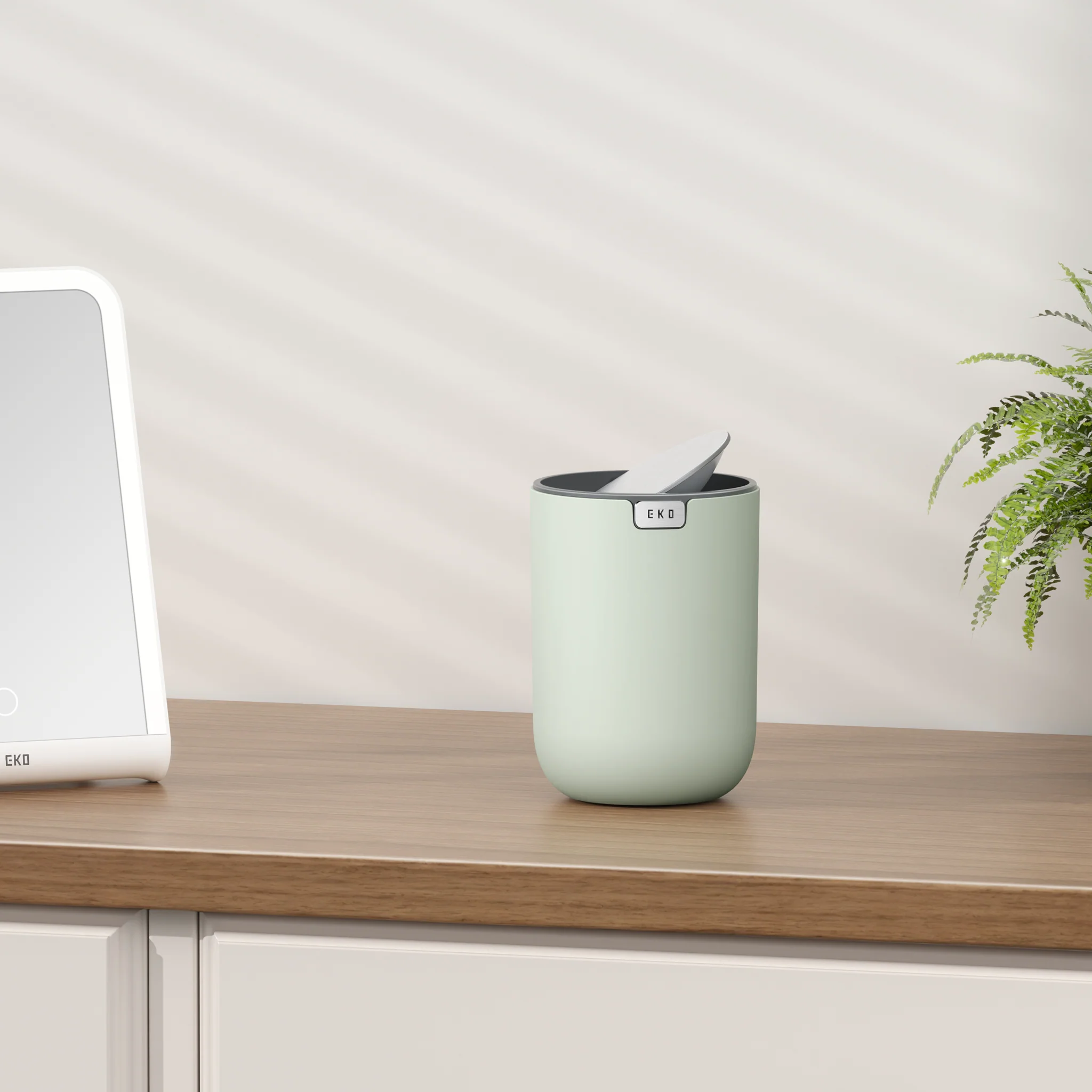 Fandy Table Bin with Swing-Top Lid - Sage 1.5L / 0.4 Gal - Image 2
