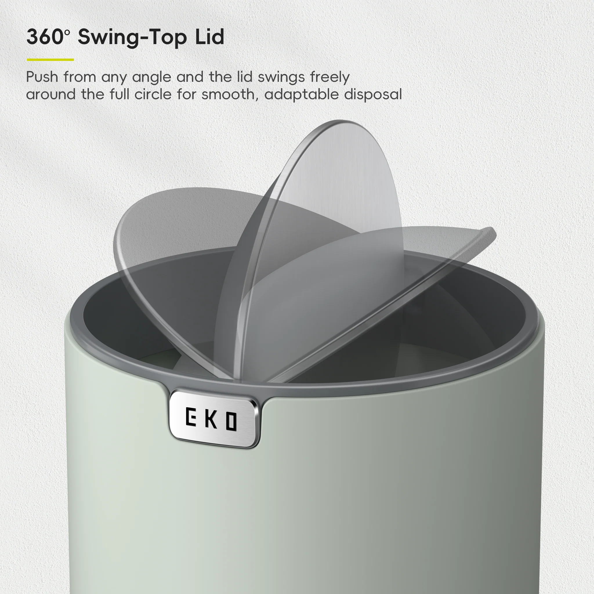 Fandy Table Bin with Swing-Top Lid - Sage 1.5L / 0.4 Gal - Image 4