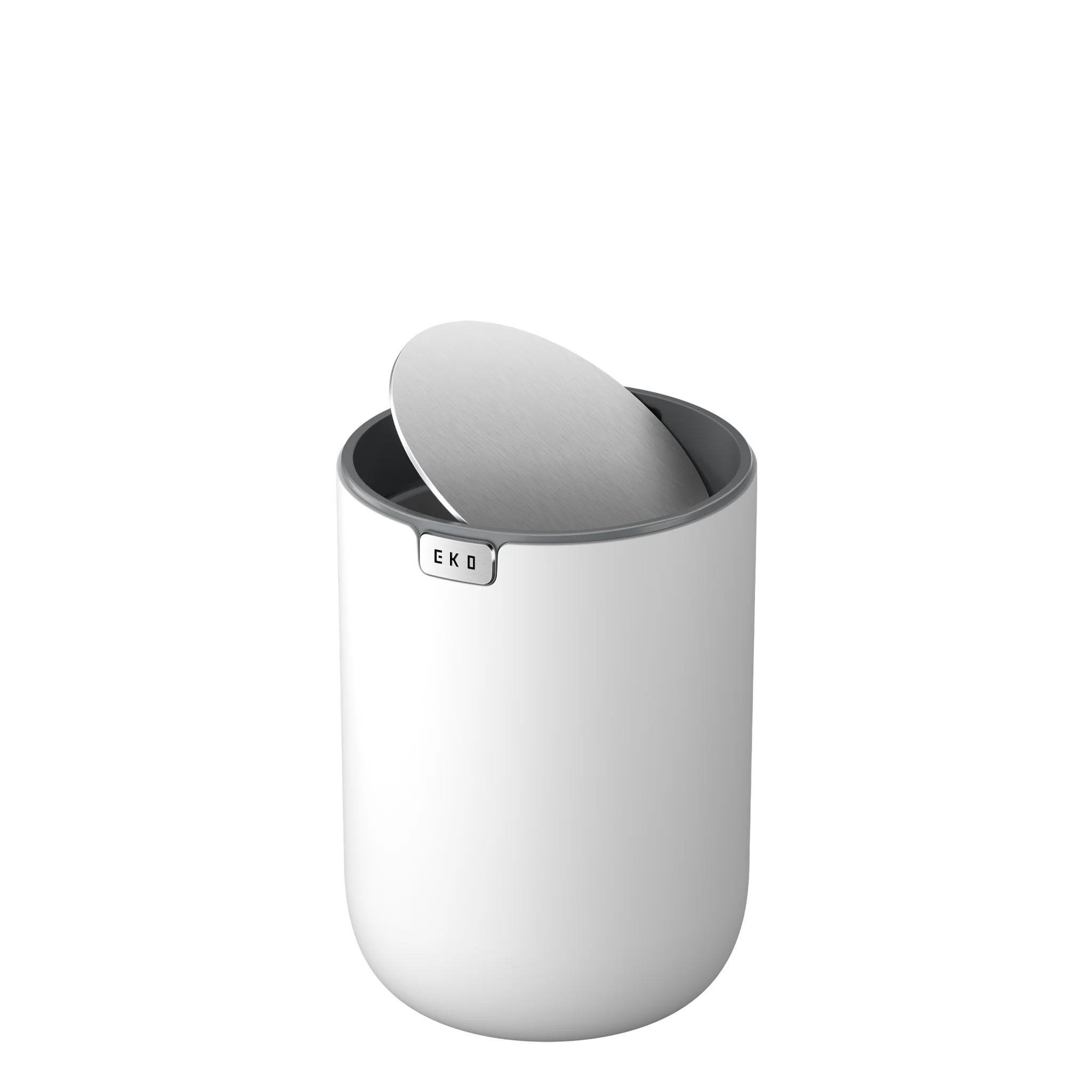 Fandy Table Bin with Swing-Top Lid - White 2.2L / 0.58 Gal