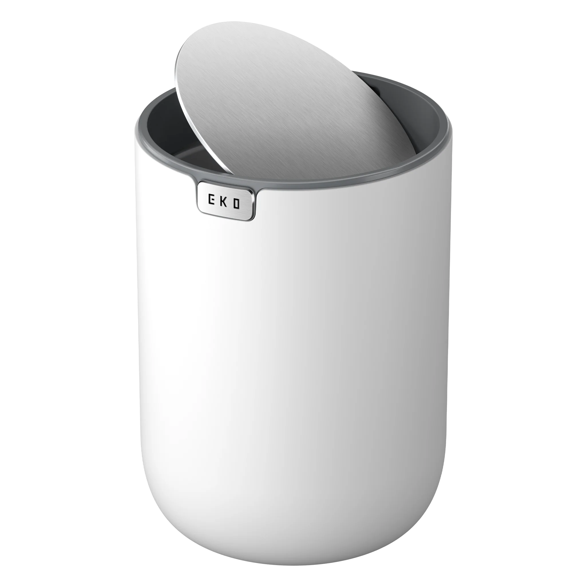 Fandy Table Bin with Swing-Top Lid - White 2.2L / 0.58 Gal - Image 10