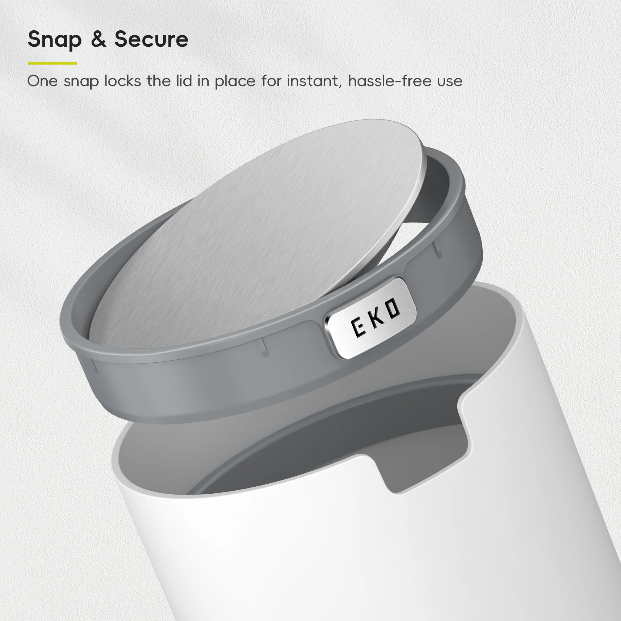 Fandy Table Bin with Swing-Top Lid - White 2.2L / 0.58 Gal - Image 6