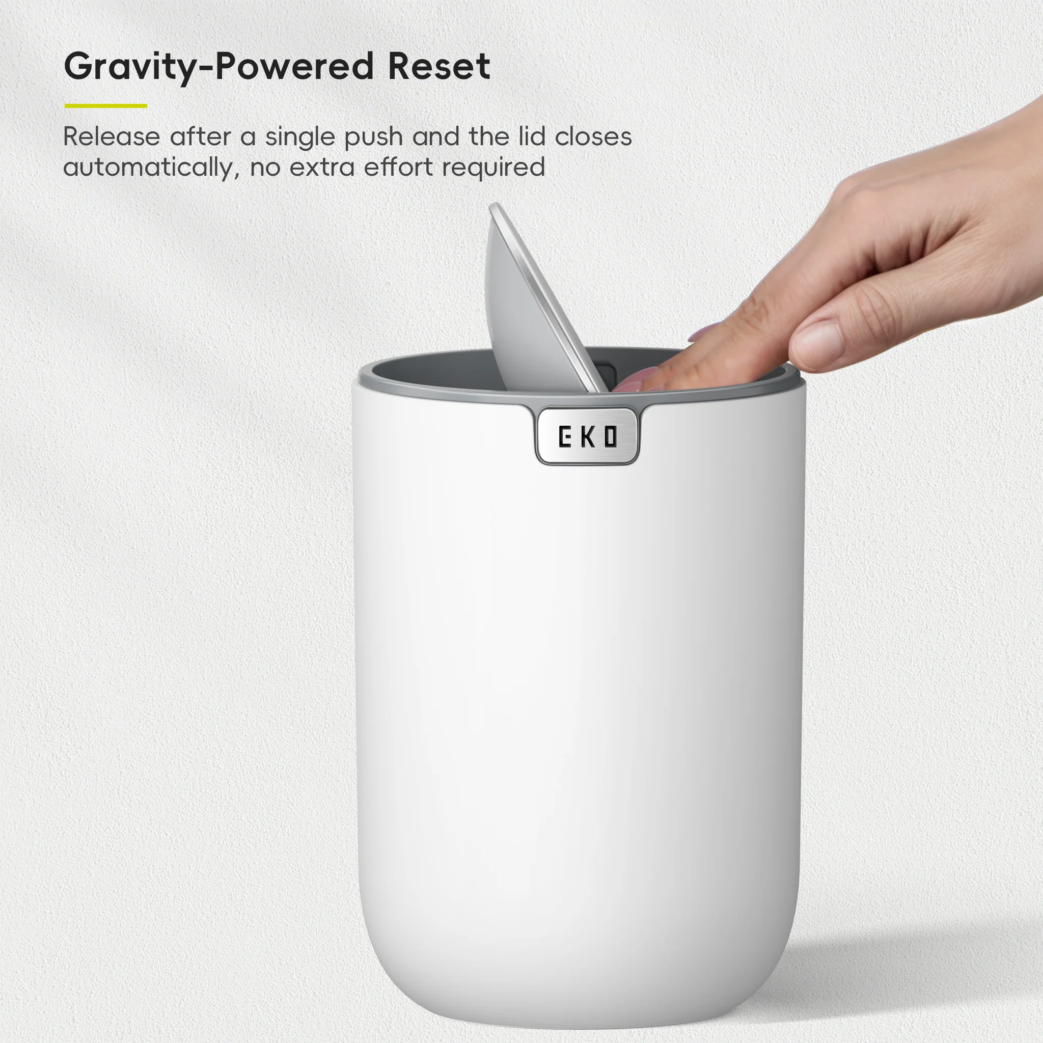 Fandy Table Bin with Swing-Top Lid - White 2.2L / 0.58 Gal - Image 8