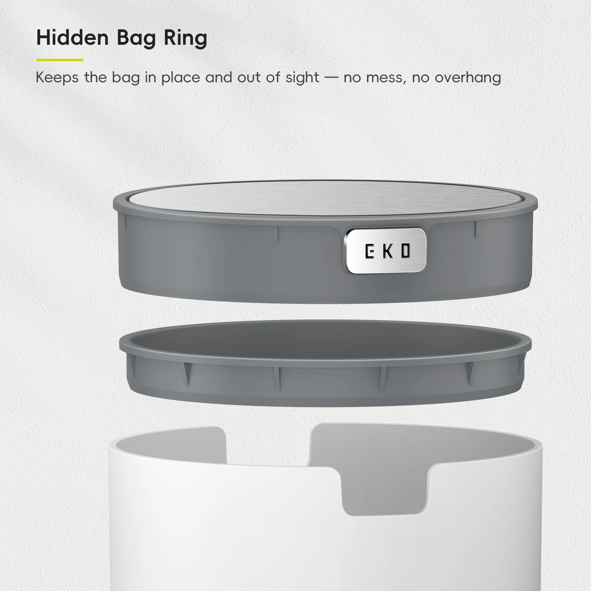Fandy Table Bin with Swing-Top Lid - White 2.2L / 0.58 Gal - Image 9