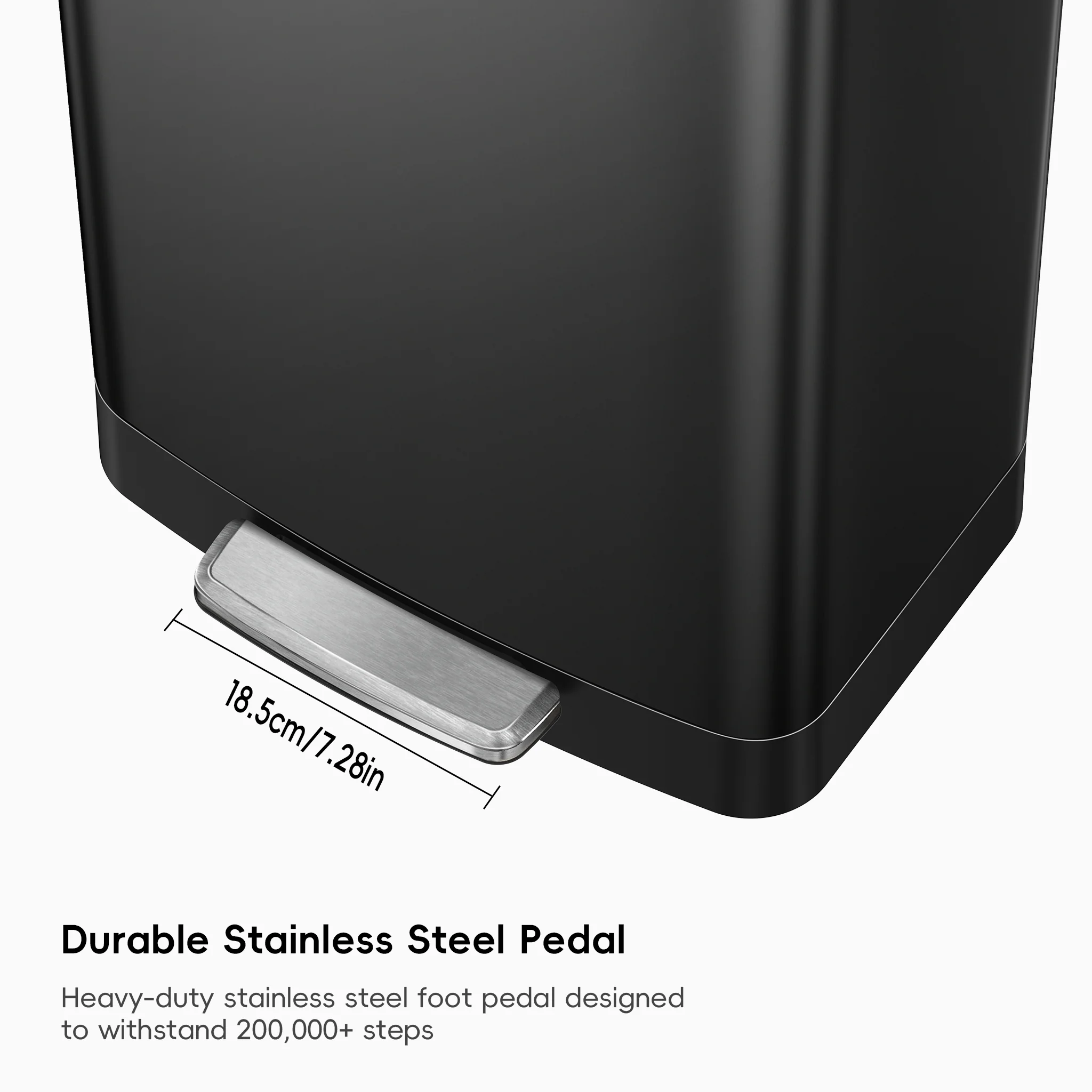 Hudson 50 Liter / 13 Gallon Step Can with Bag Compartment - Matte Black - Image 5