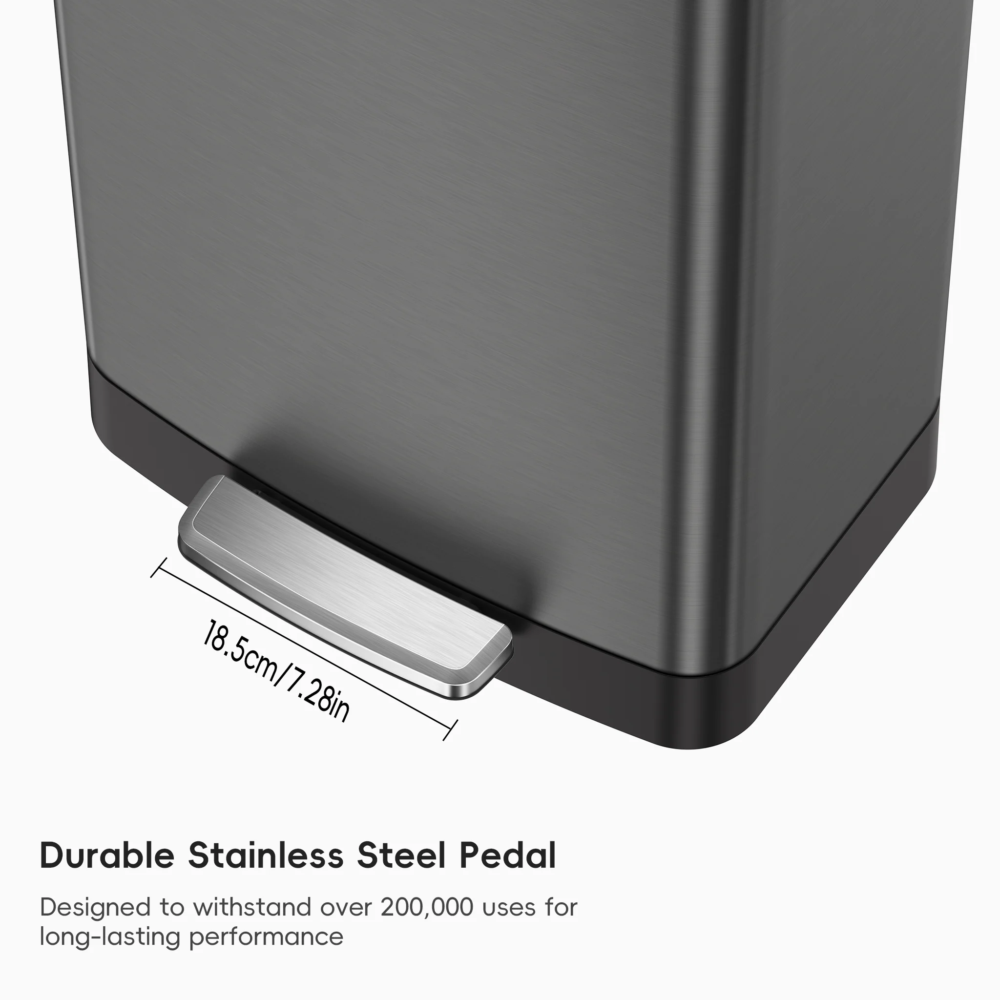 Hudson  75 Liter / 20 Gallon Step Can with Bag Compartment - Gunmetal - Image 4