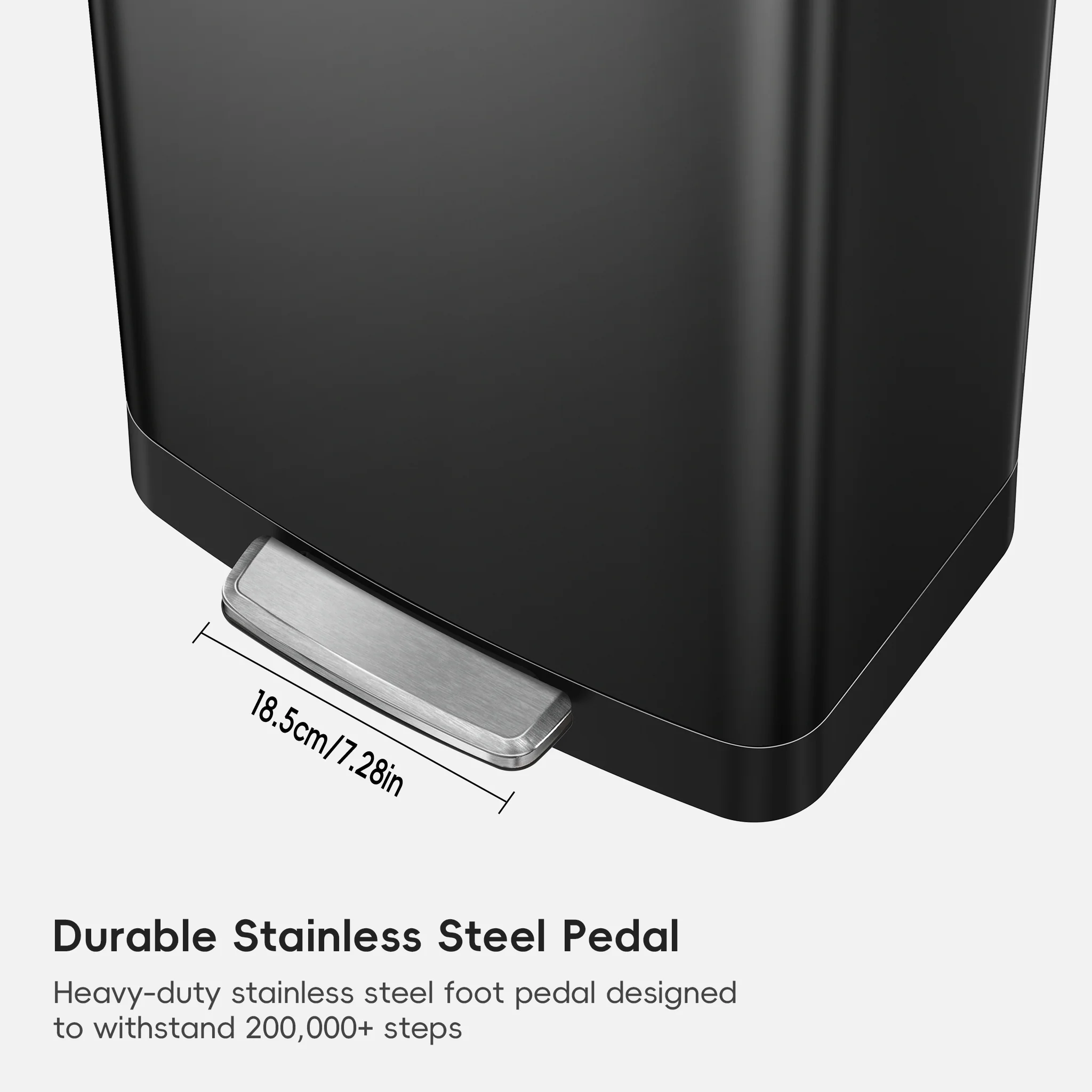 Hudson  75 Liter / 20 Gallon Step Can with Bag Compartment - Matte Black - Image 8