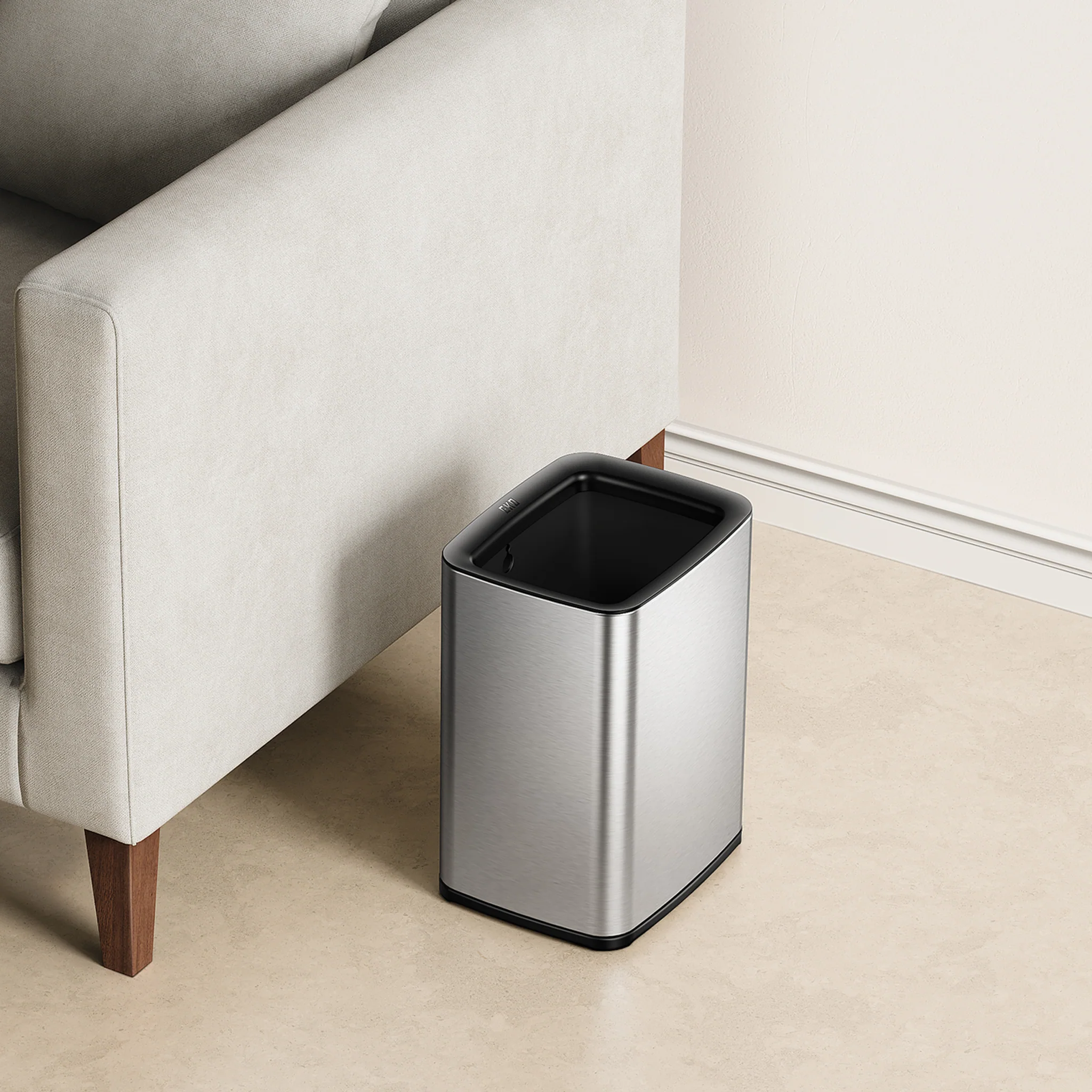 Laguna 2.6 Gallon/10L Open Top Trash Can with Removable Inner Basket,Matte Stainless Steel - Image 3