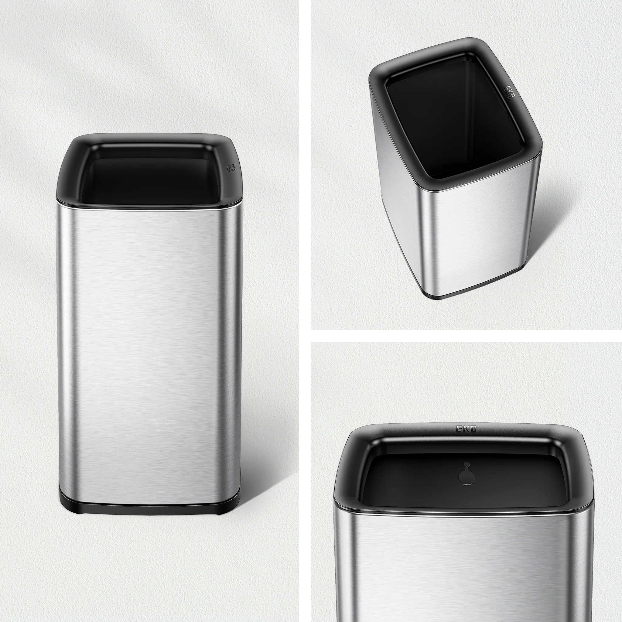 Laguna 2.6 Gallon/10L Open Top Trash Can with Removable Inner Basket,Matte Stainless Steel - Image 8