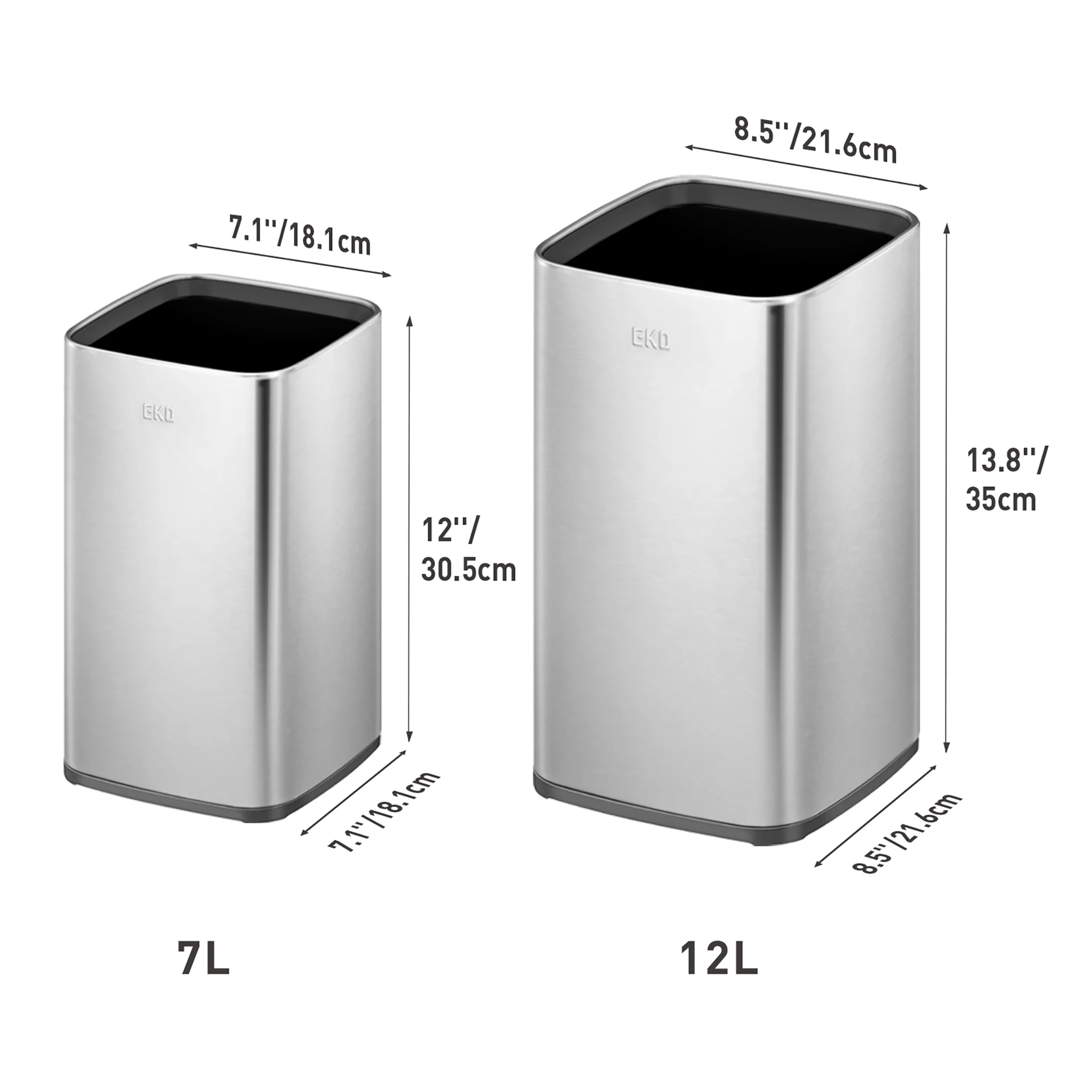 Laguna Open Top Can with Nested Liner 2 Pack Combo Set - 7L+12L - Image 9