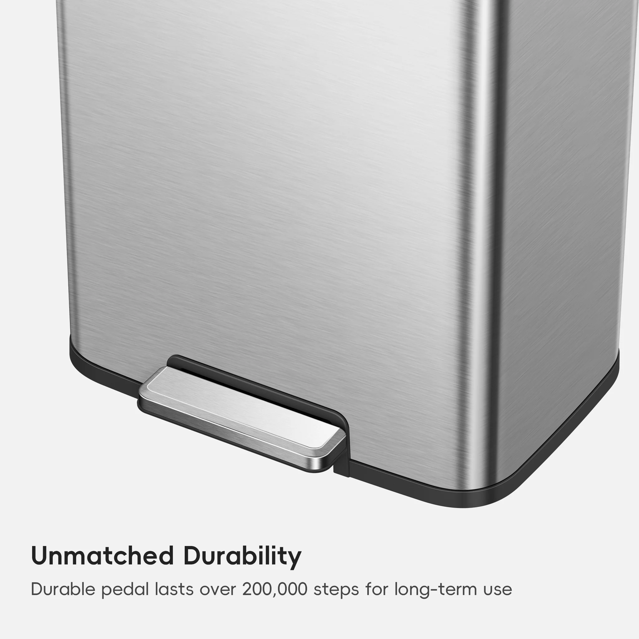 Madison Step Can with Liner – 50L / 13.2 Gal – Matte Stainless Steel - Image 3