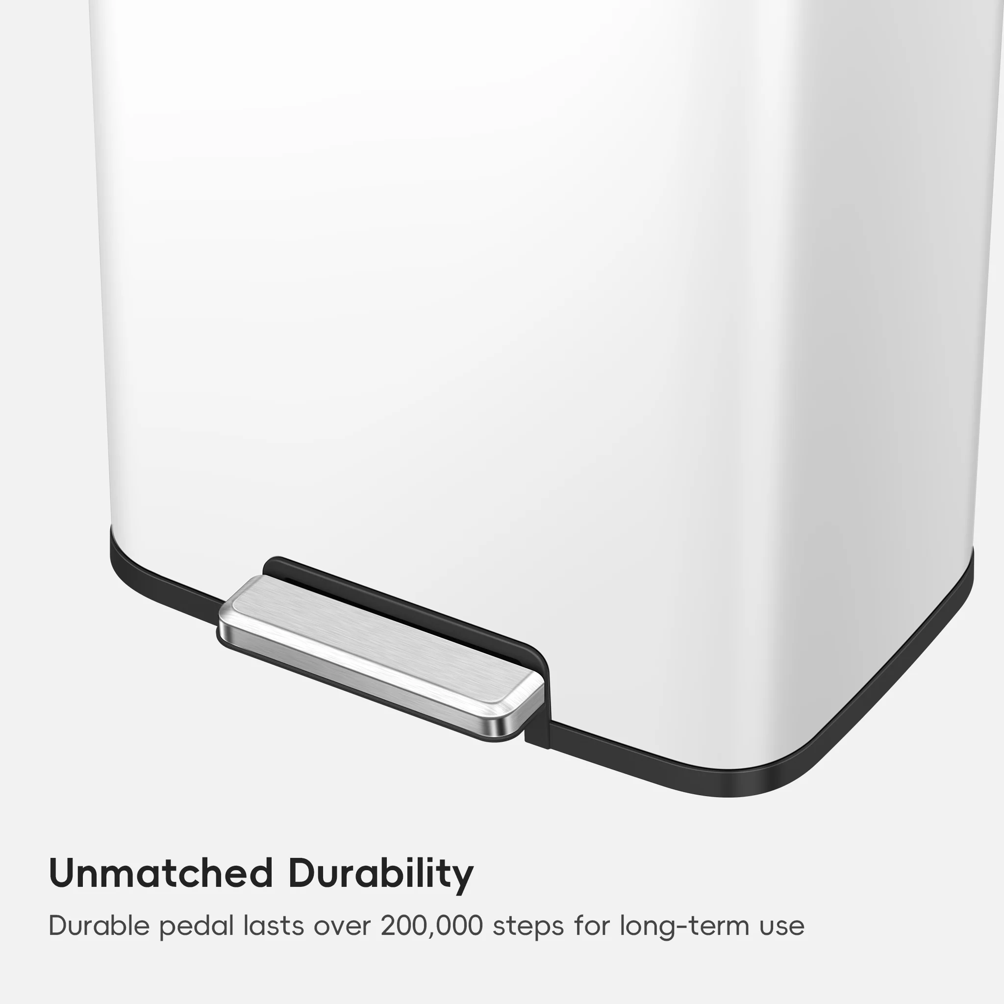 Madison Step Can with Liner – 50L / 13.2 Gal – Matte White - Image 3