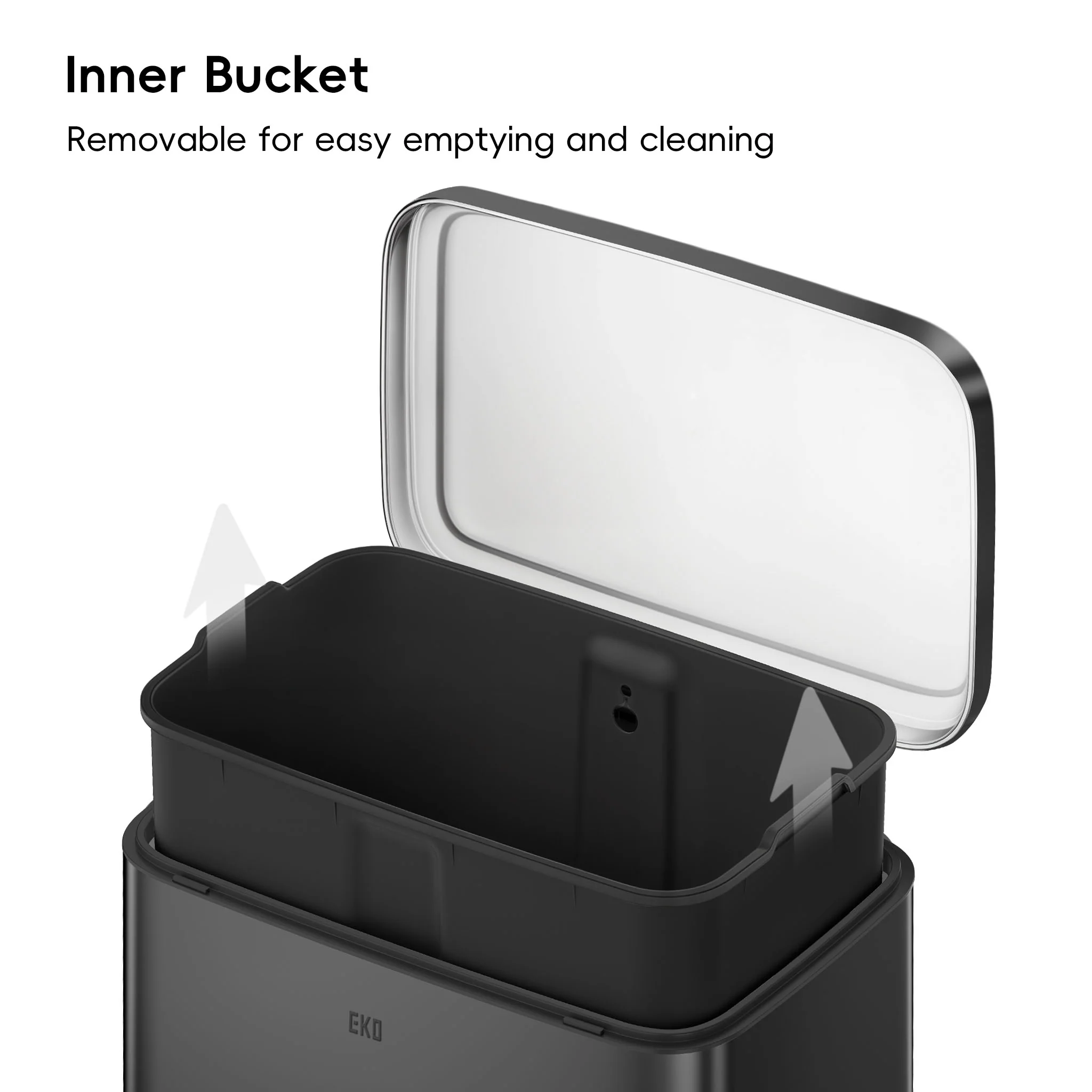 Maxwell Step On Foot Pedal Trash Can, 13.2 Gallon/50L Matte Black Steel - Image 3