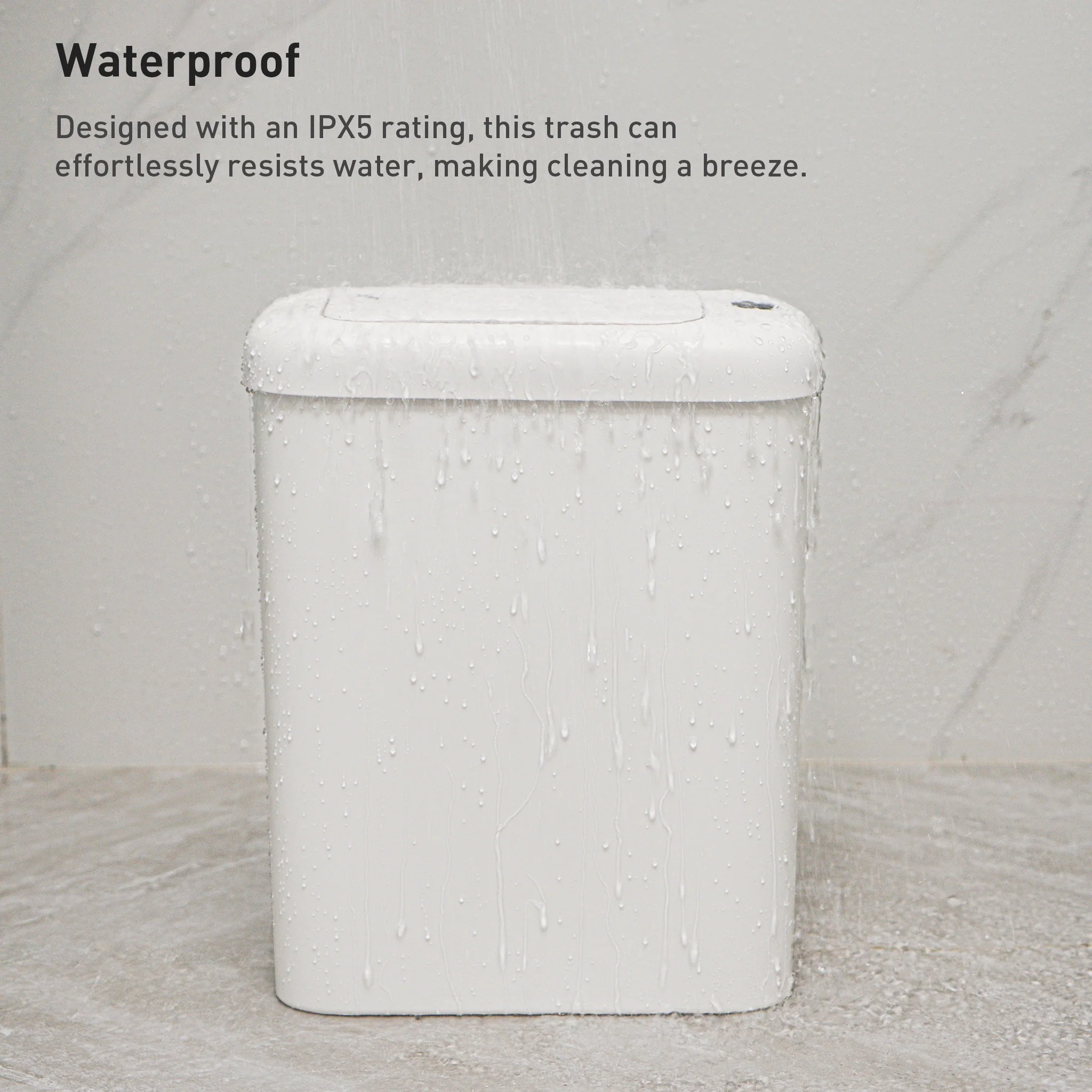 Morandi Slim Bathroom Trash Can - 10L /2.6 Gallon - White - Image 6