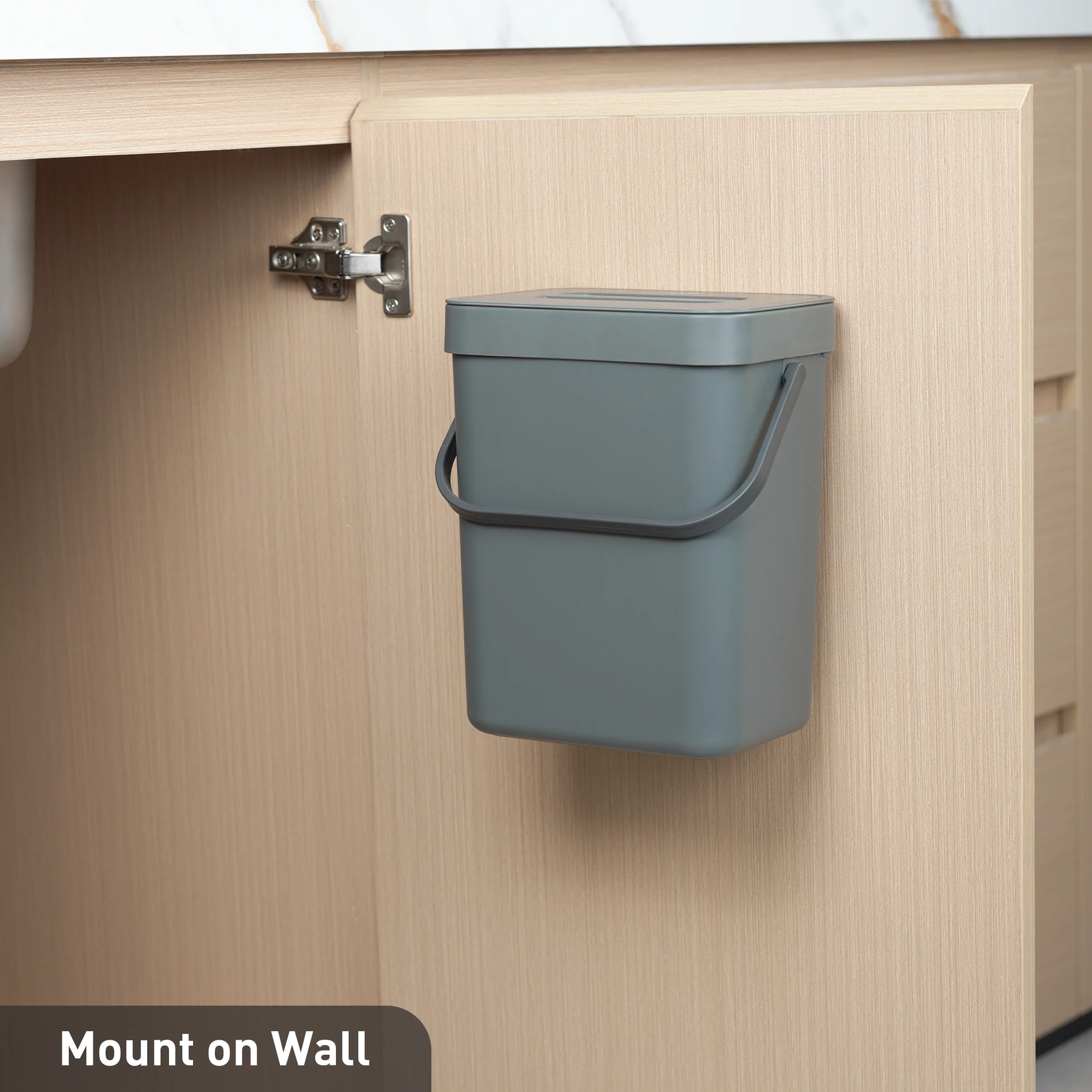 Puro Compost Bin with Lid - Dark Gray 3L / 0.79 Gal - Image 4