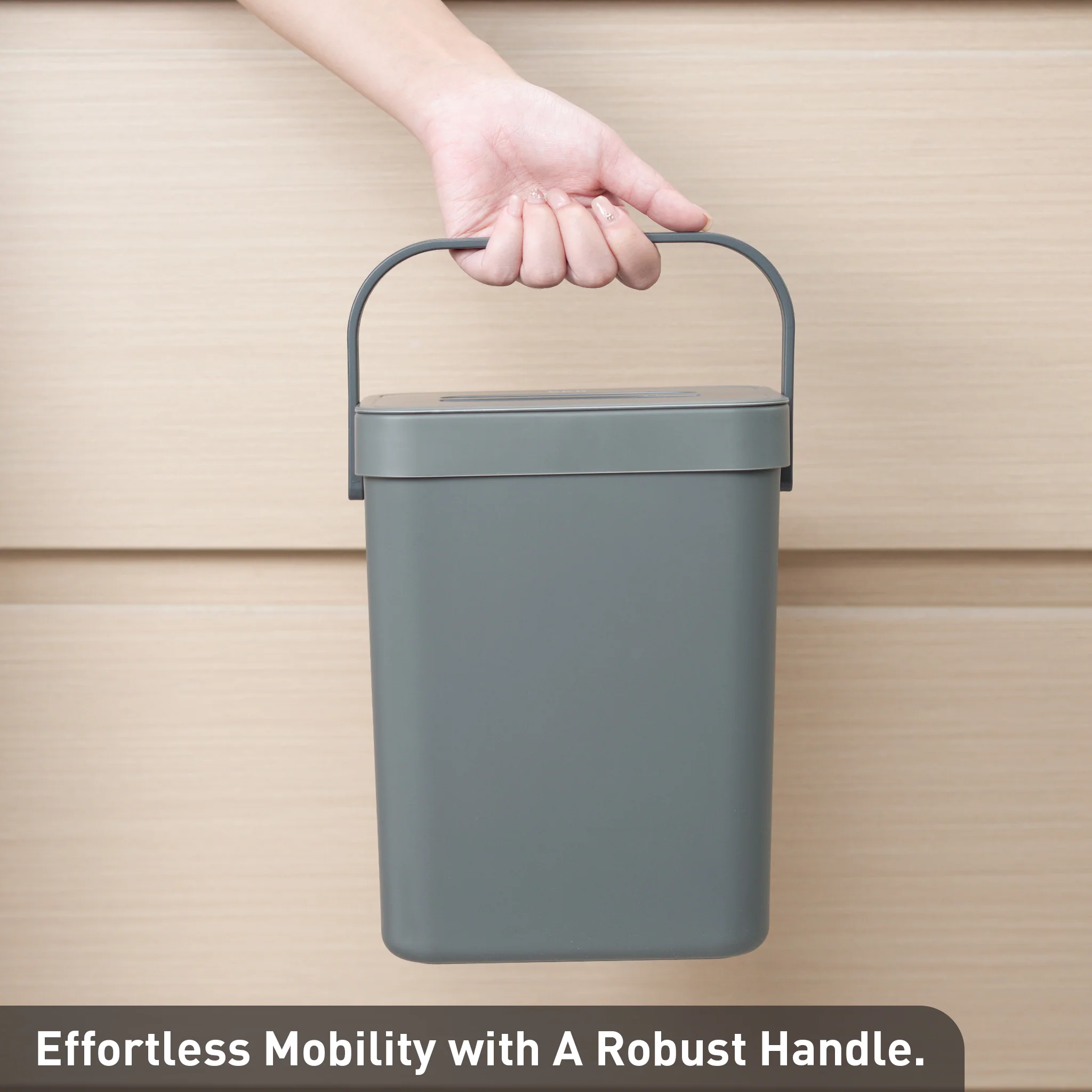 Puro Compost Bin with Lid - Dark Gray 5L / 1.32 Gal - Image 8