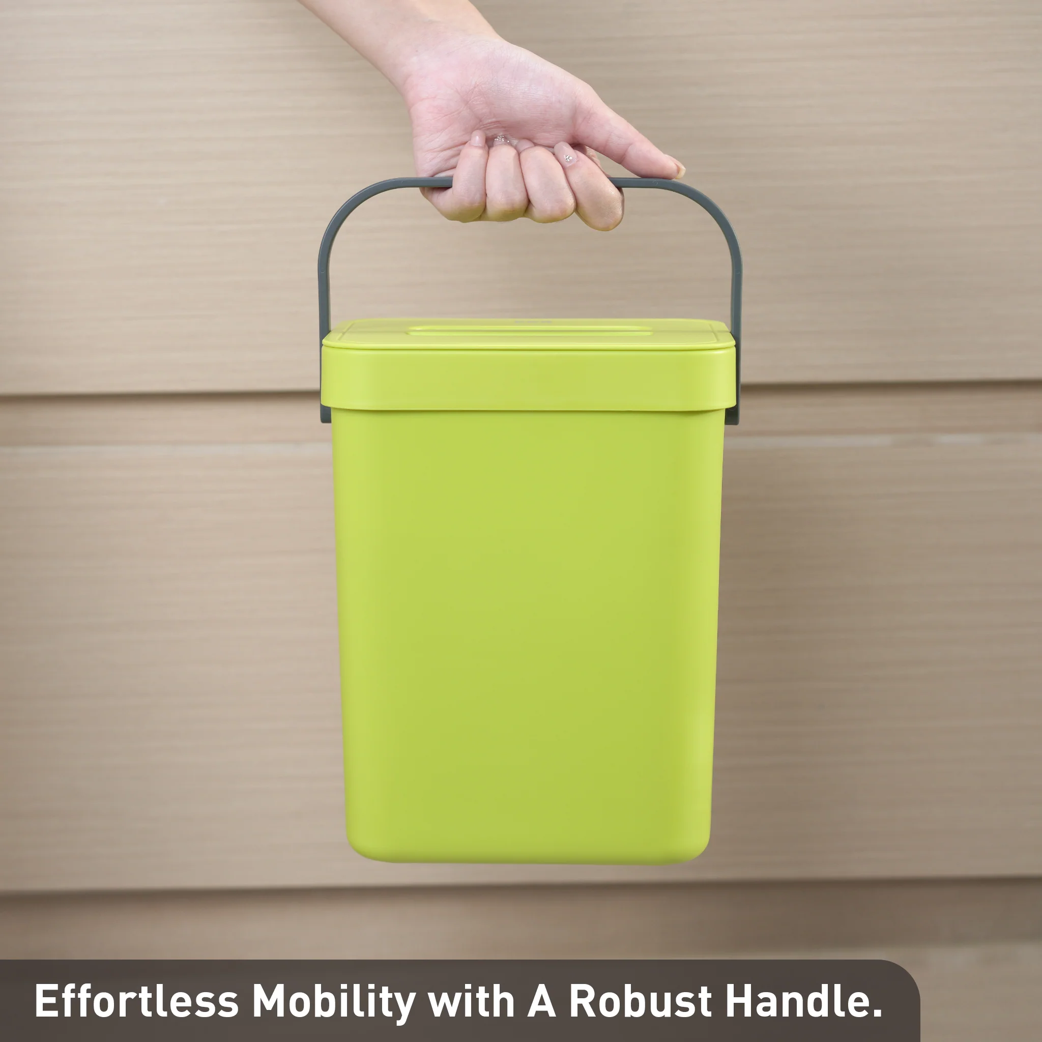 Puro Compost Bin with Lid - Lime 3L / 0.79 Gal - Image 5