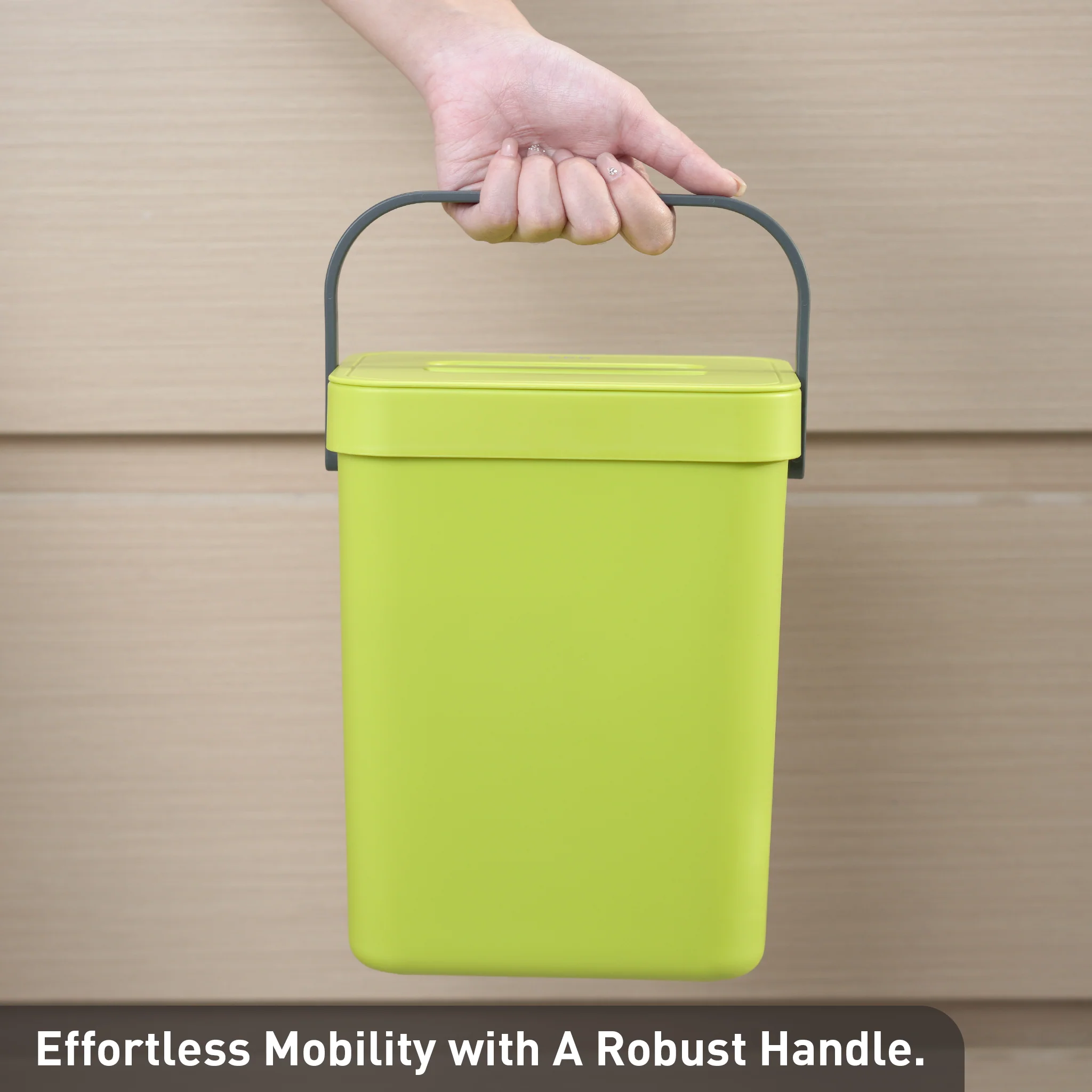 Puro Compost Bin with Lid - Lime 5L / 1.32 Gal - Image 5