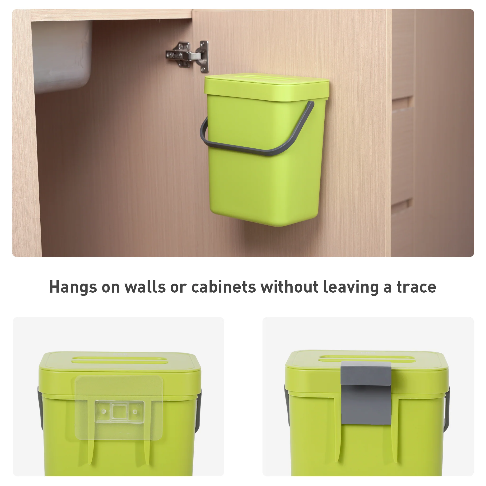 Puro Compost Bin with Lid - Lime 5L / 1.32 Gal - Image 6